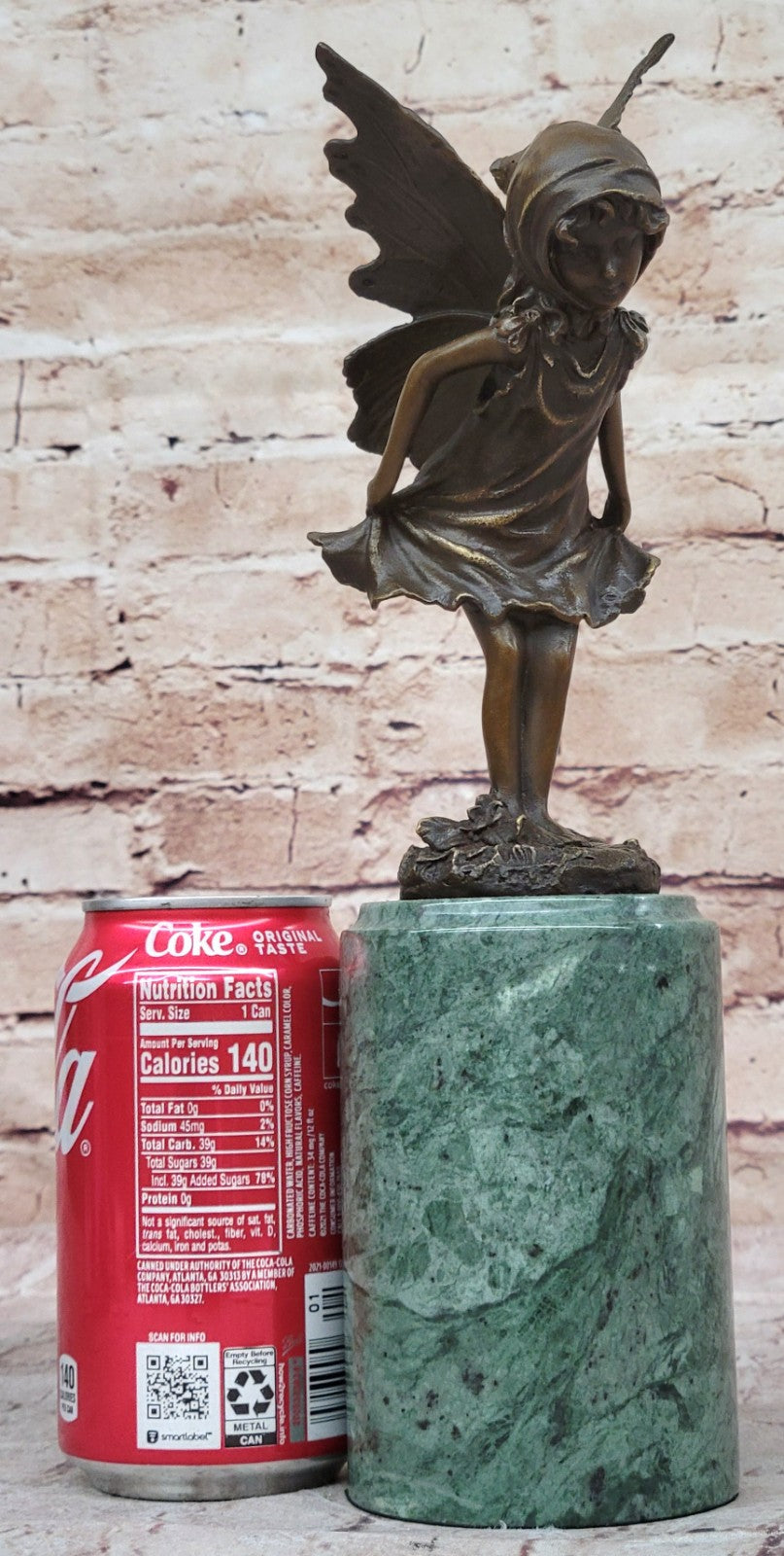 Butterfly Angel Little Girl Vintage Bronze Signed Original Miguel Lopez Sculpture