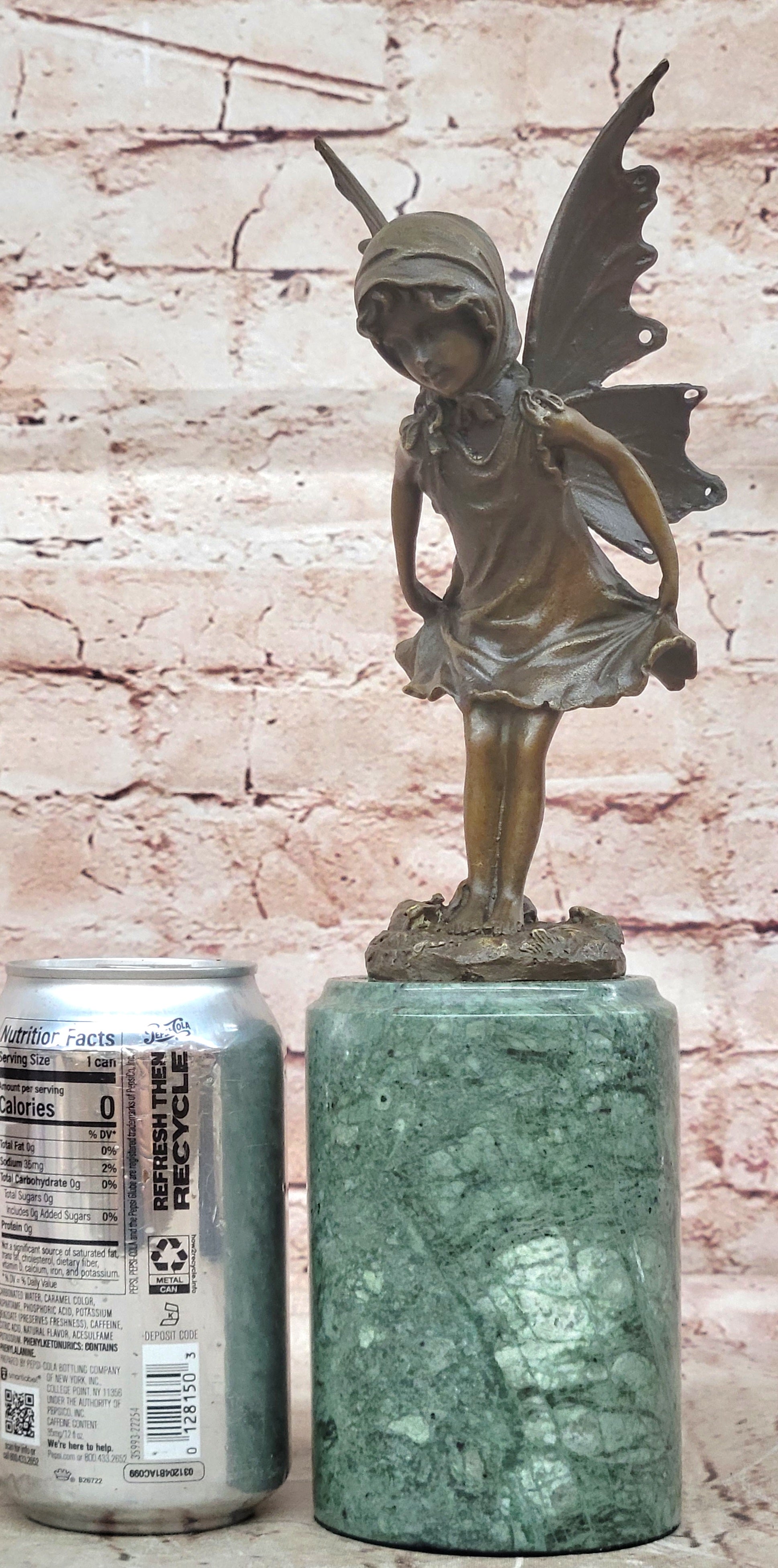 Butterfly Angel Little Girl Vintage Bronze Signed Original Miguel Lopez Sculpture