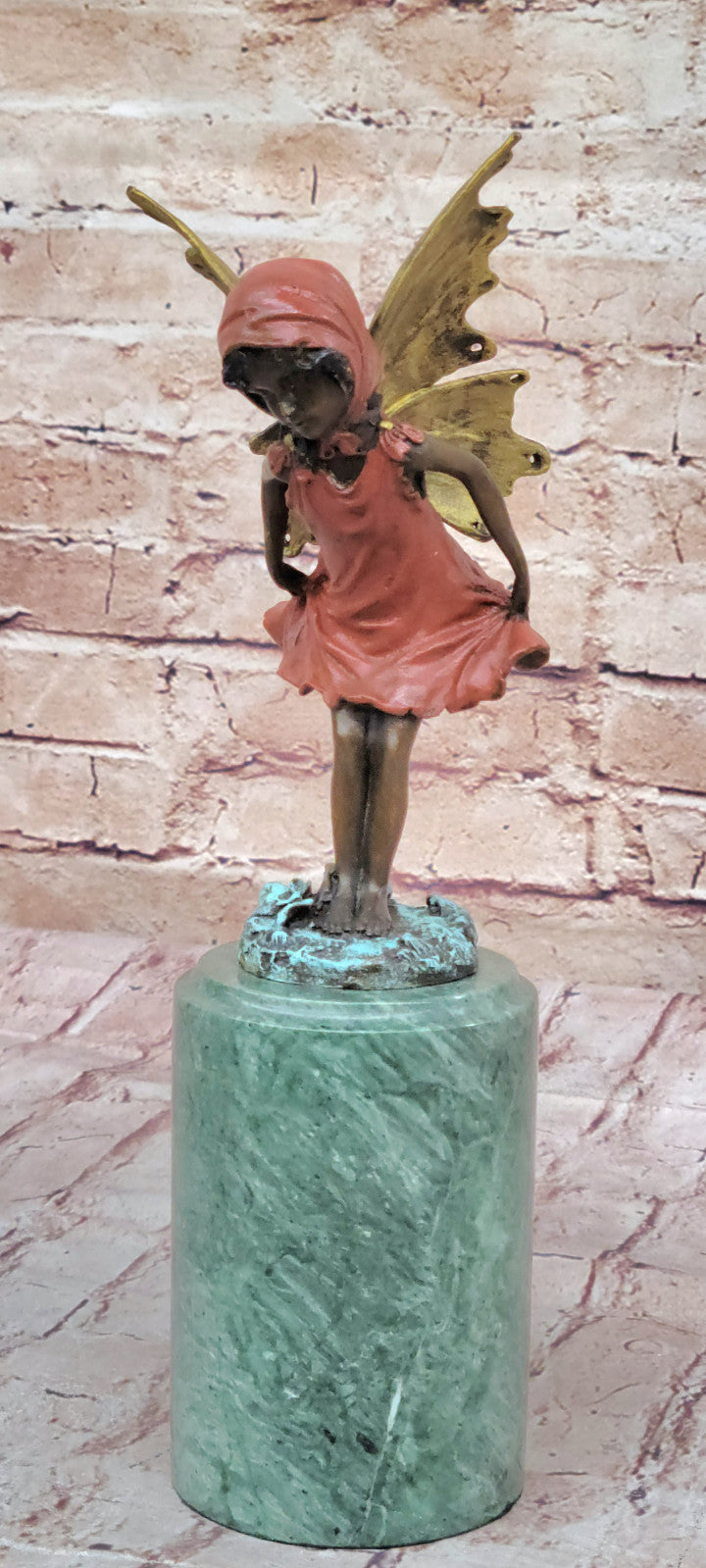 Mythical Statue: Handcrafted Multi-Color Patina Angel Fairy Bronze Sculpture by Milo