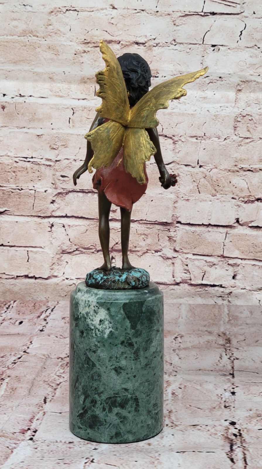 Mythical Statue: Handcrafted Multi-Color Patina Angel Fairy Bronze Sculpture by Milo