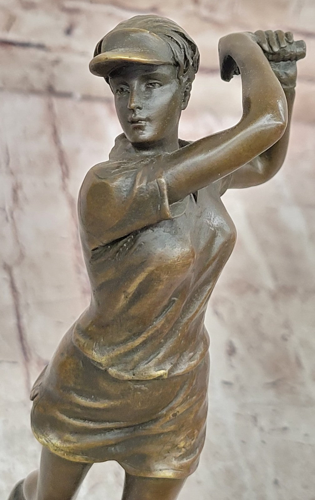 Bronze Phenomenal Sculpture of a Woman in Golf Course Golfer by Milo Figurine