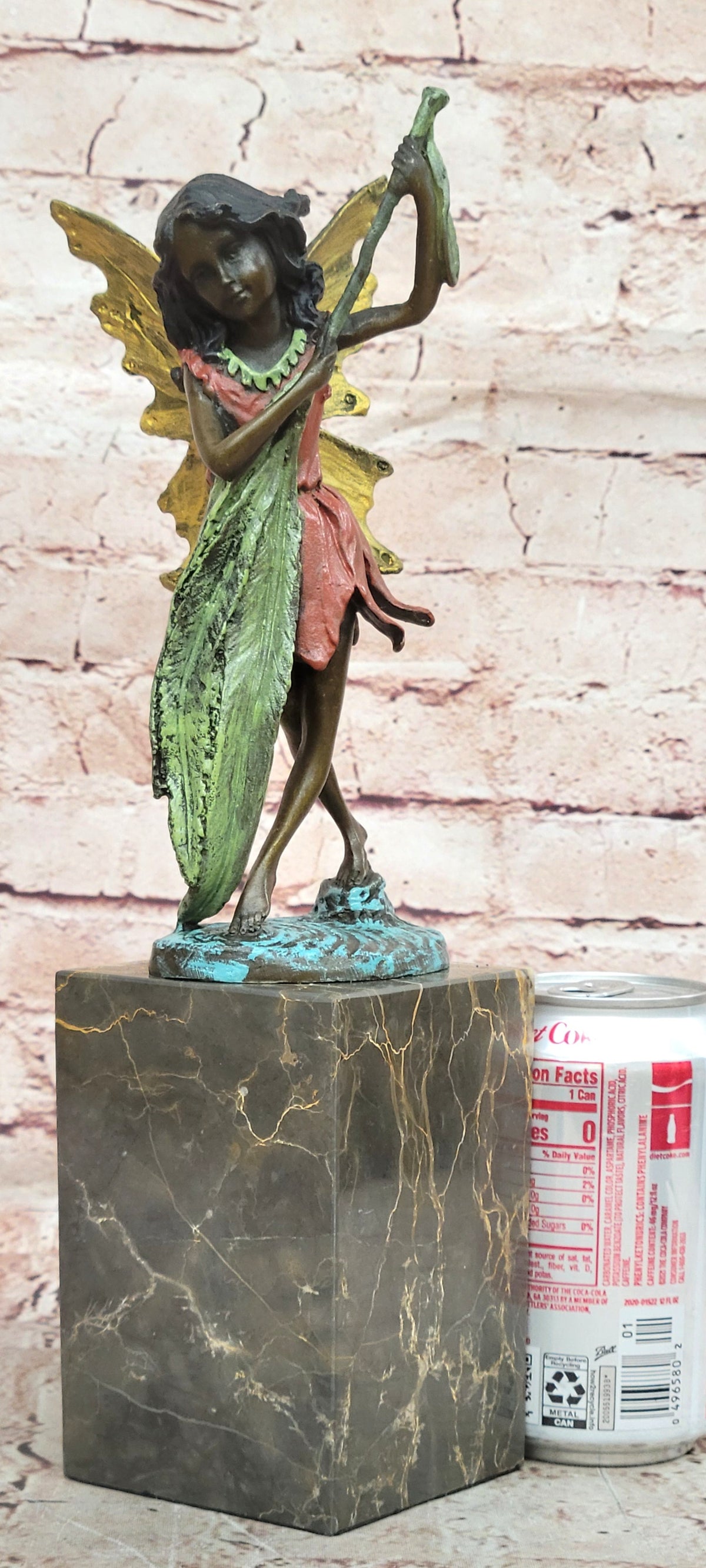 Tall Fairy Angel Multi Color Patina Bronze Sculpture Hot Cast Mythical Figurine
