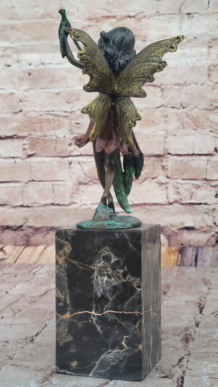 Original Fairy Child Bronze Statue - Mythical Signed Artwork by Miguel Lopez