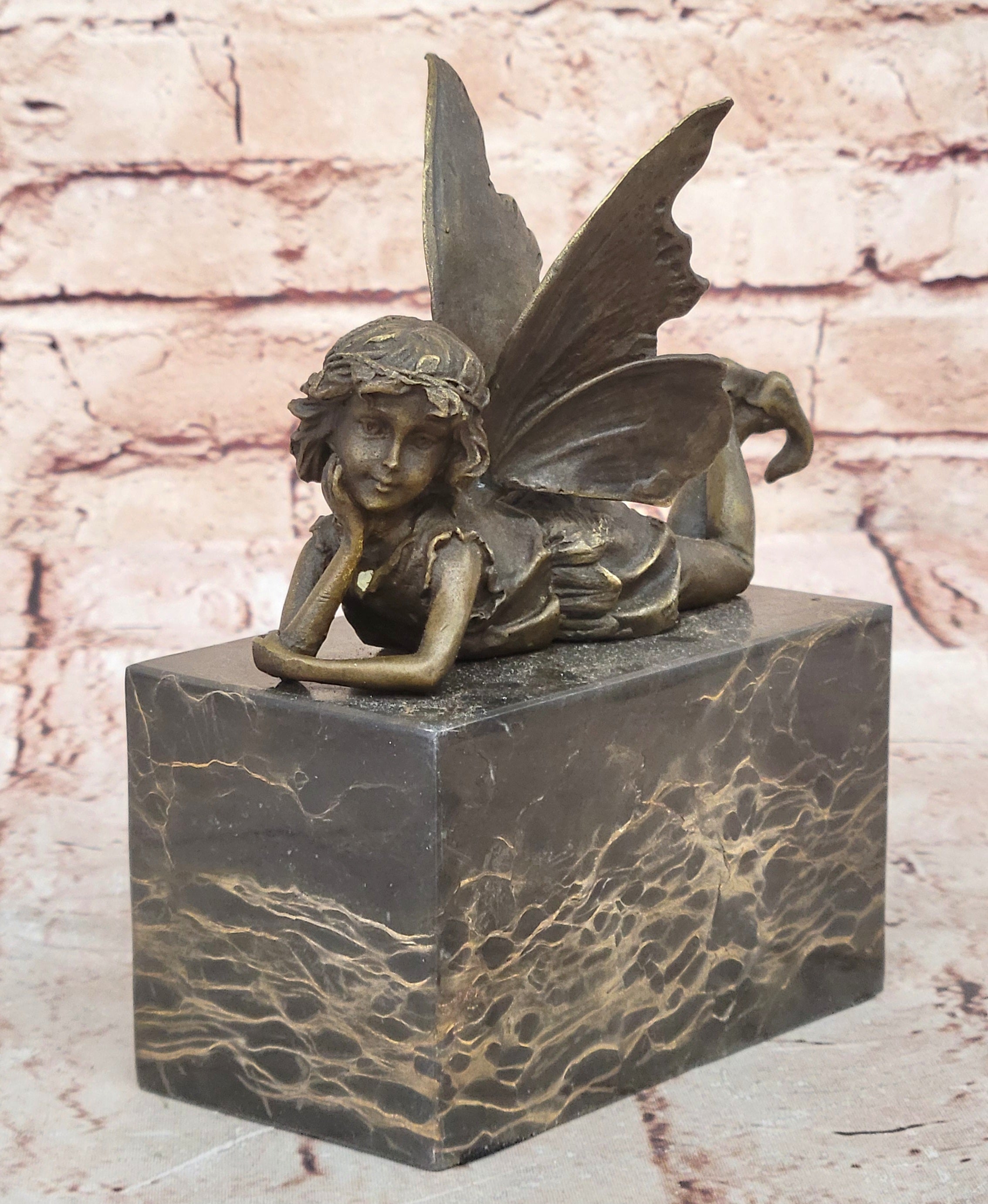Vintage Bronze Garden Fairy Fantasy Mythical Meta Statue Figure Figurine Sale