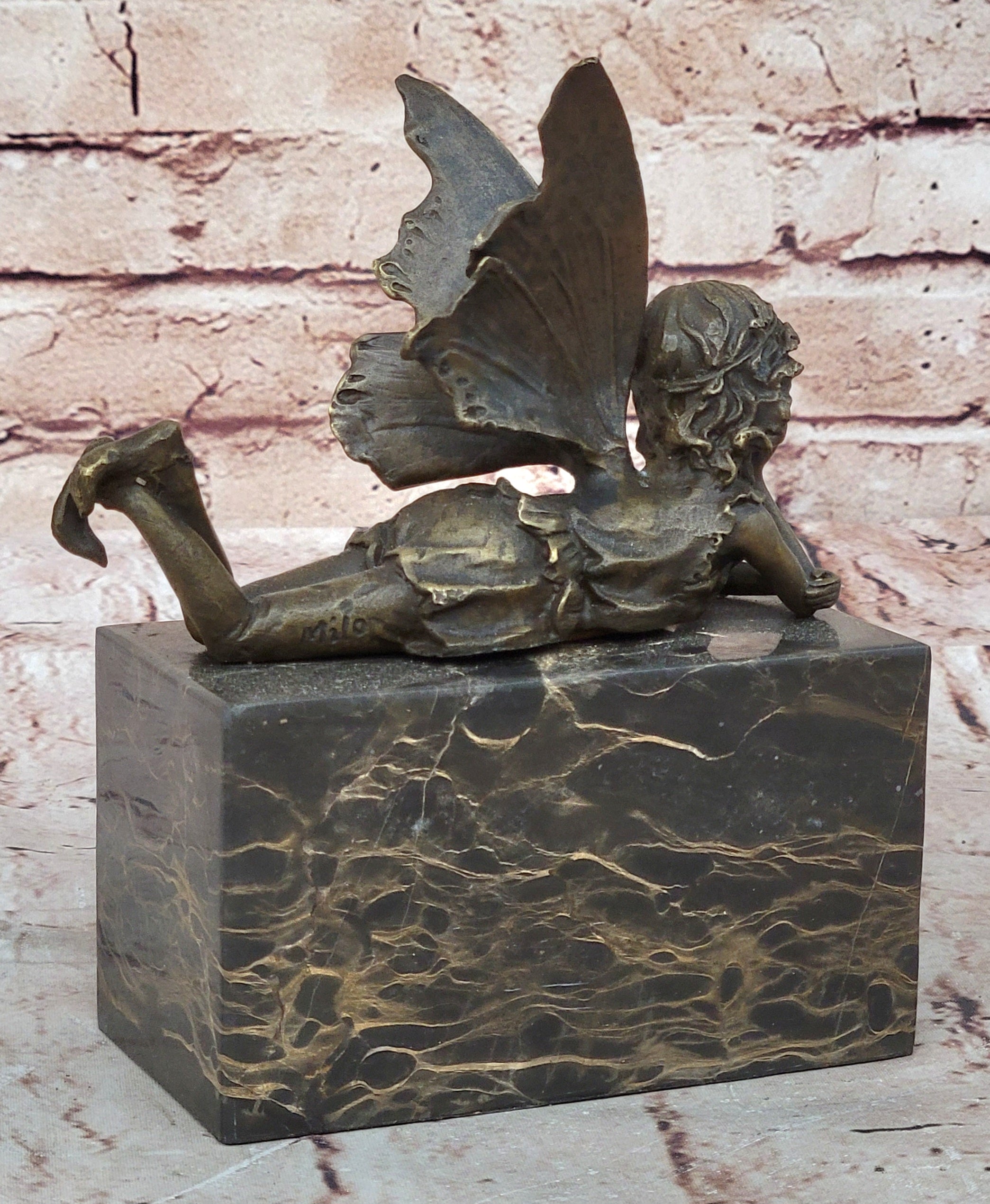 Vintage Bronze Garden Fairy Fantasy Mythical Meta Statue Figure Figurine Sale