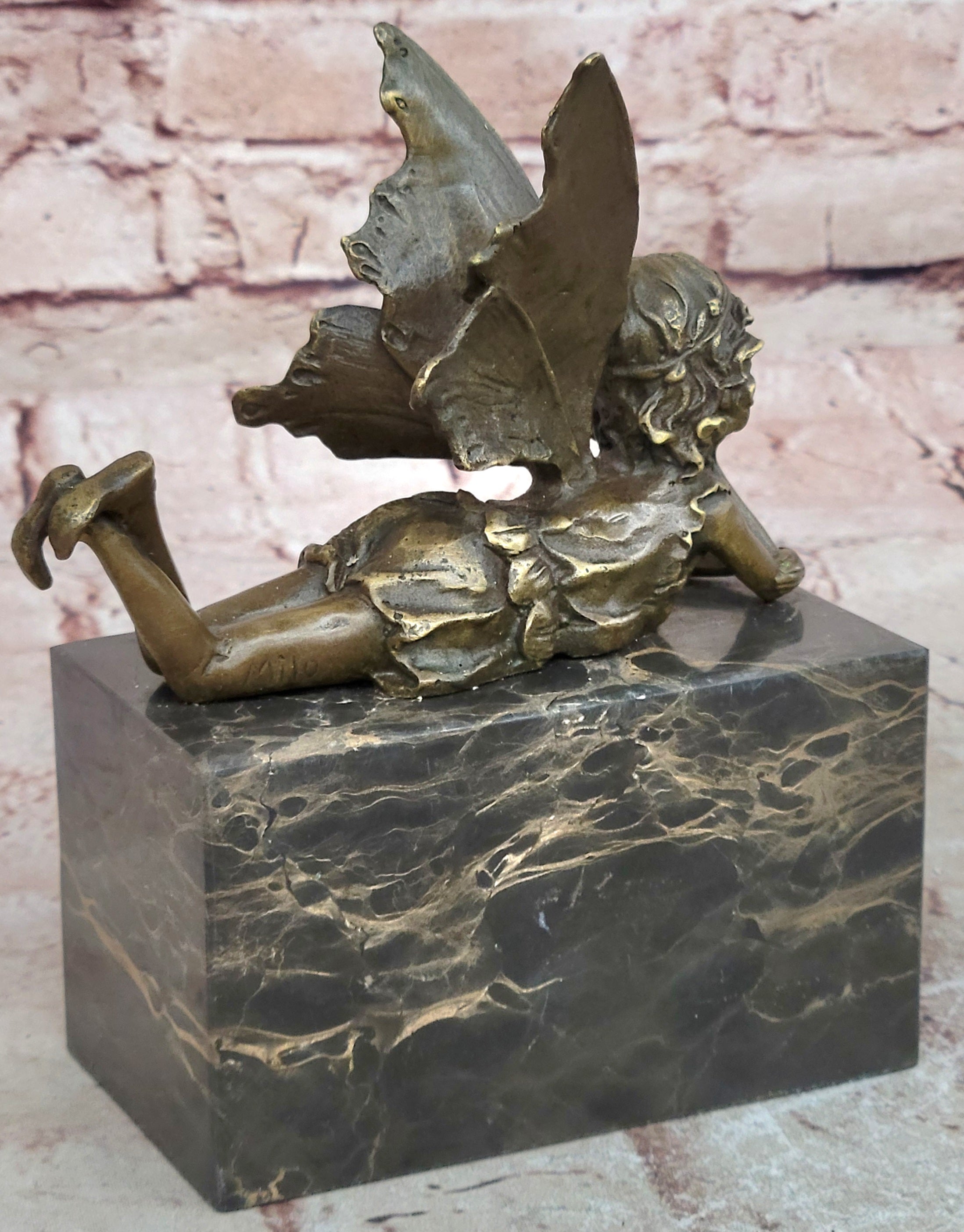 Vintage Bronze Garden Fairy Fantasy Mythical Meta Statue Figure Figurine Sale