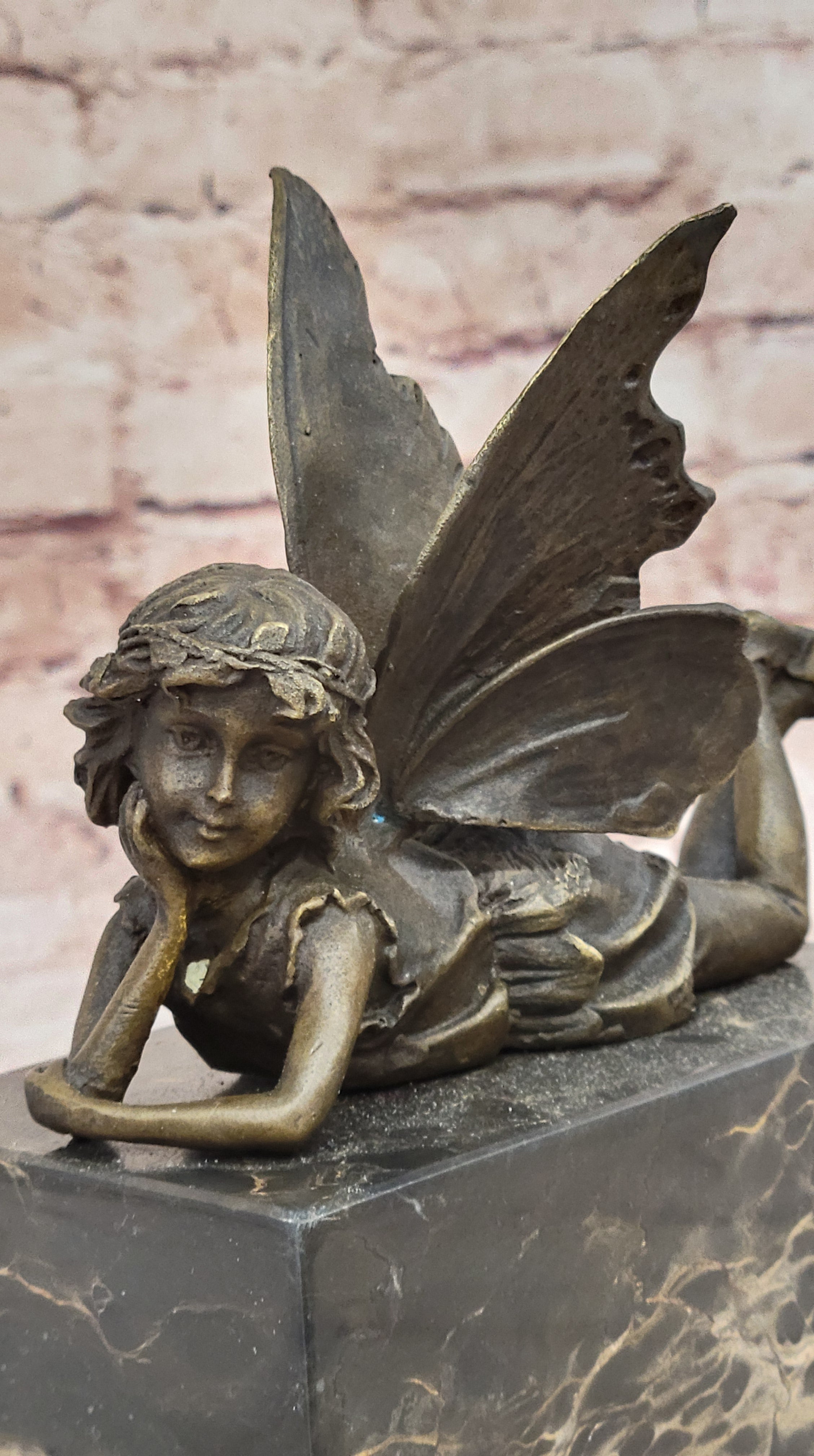 Vintage Bronze Garden Fairy Fantasy Mythical Meta Statue Figure Figurine Sale