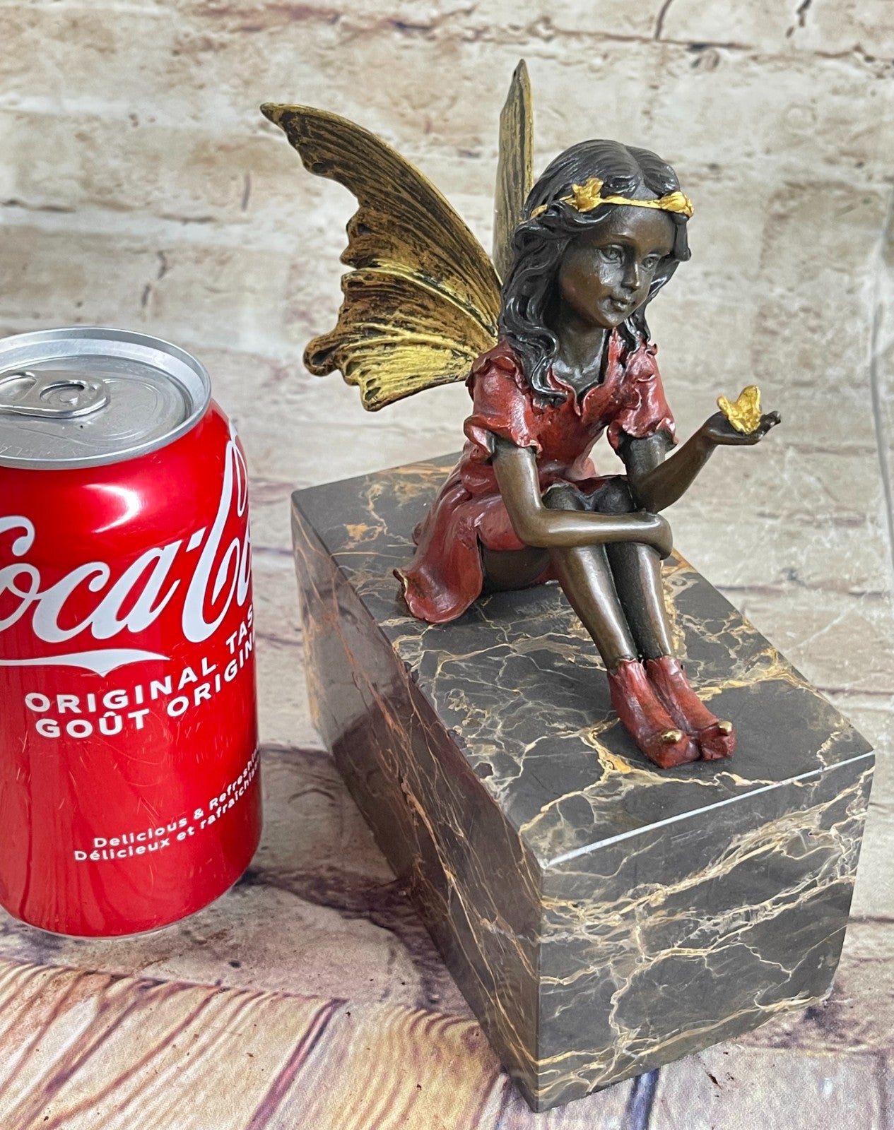 Miguel Lopez Fairy Angel Bronze Sculpture: Handcrafted Multi-Color Mythical Art