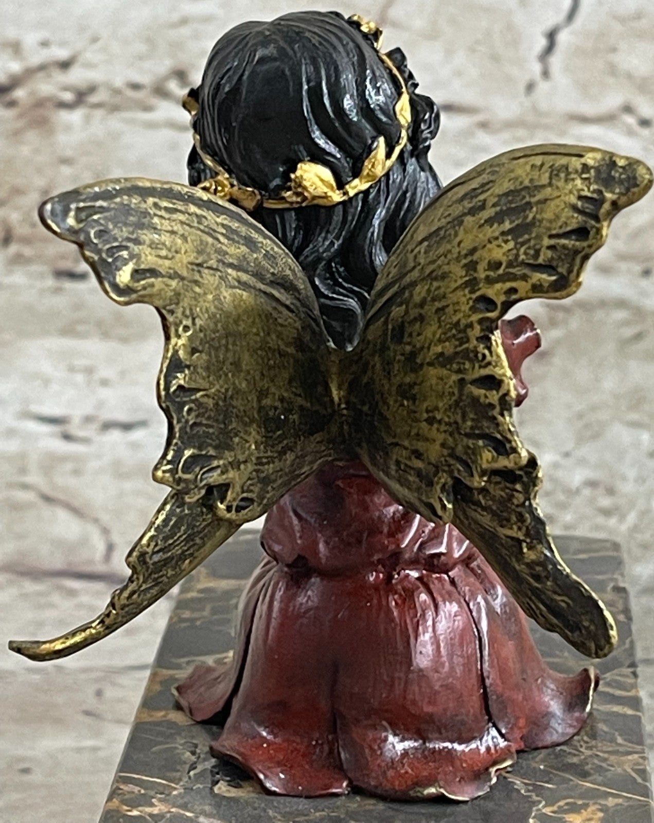 Miguel Lopez Fairy Angel Bronze Sculpture: Handcrafted Multi-Color Mythical Art