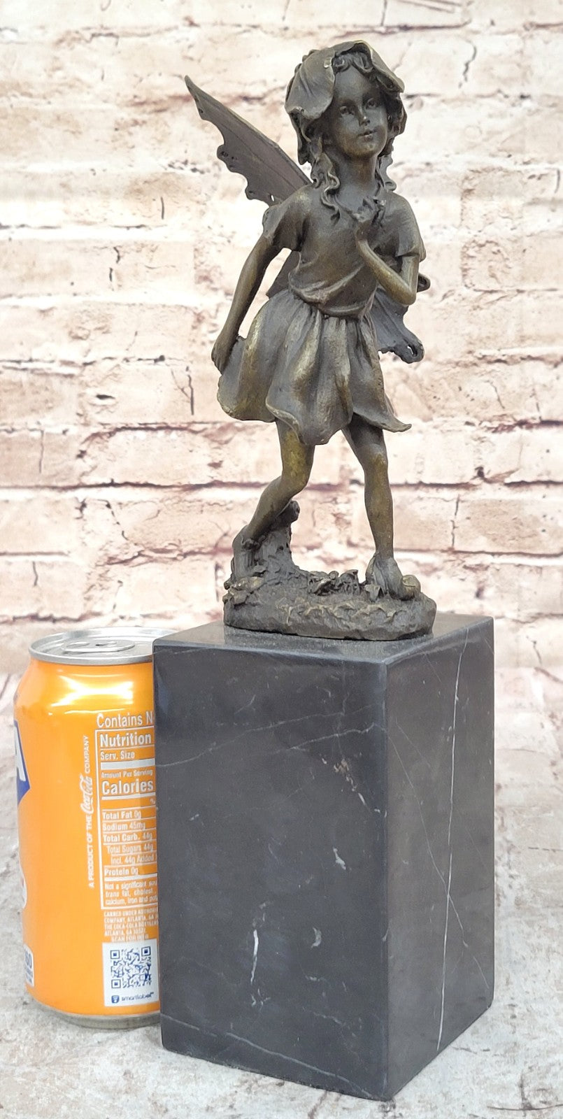 Handcrafted bronze sculpture SALE Art Angel Butterfly Guardian Patina Gold