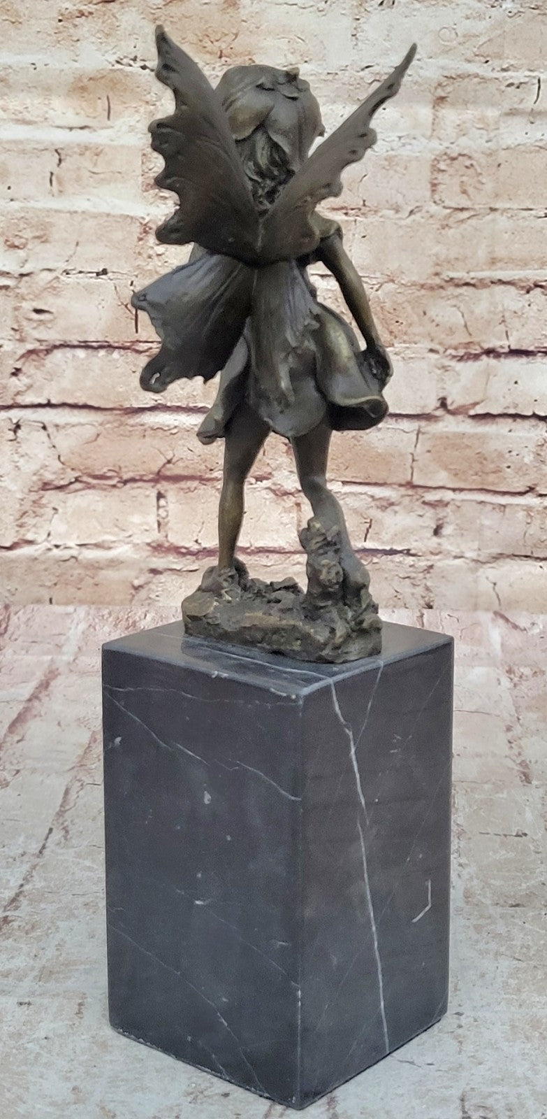 Handcrafted bronze sculpture SALE Art Angel Butterfly Guardian Patina Gold