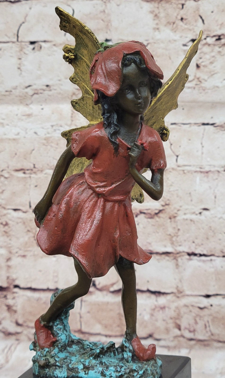 Signed Multi Color Fairy Angel Bronze Sculpture: Original Artwork by Milo