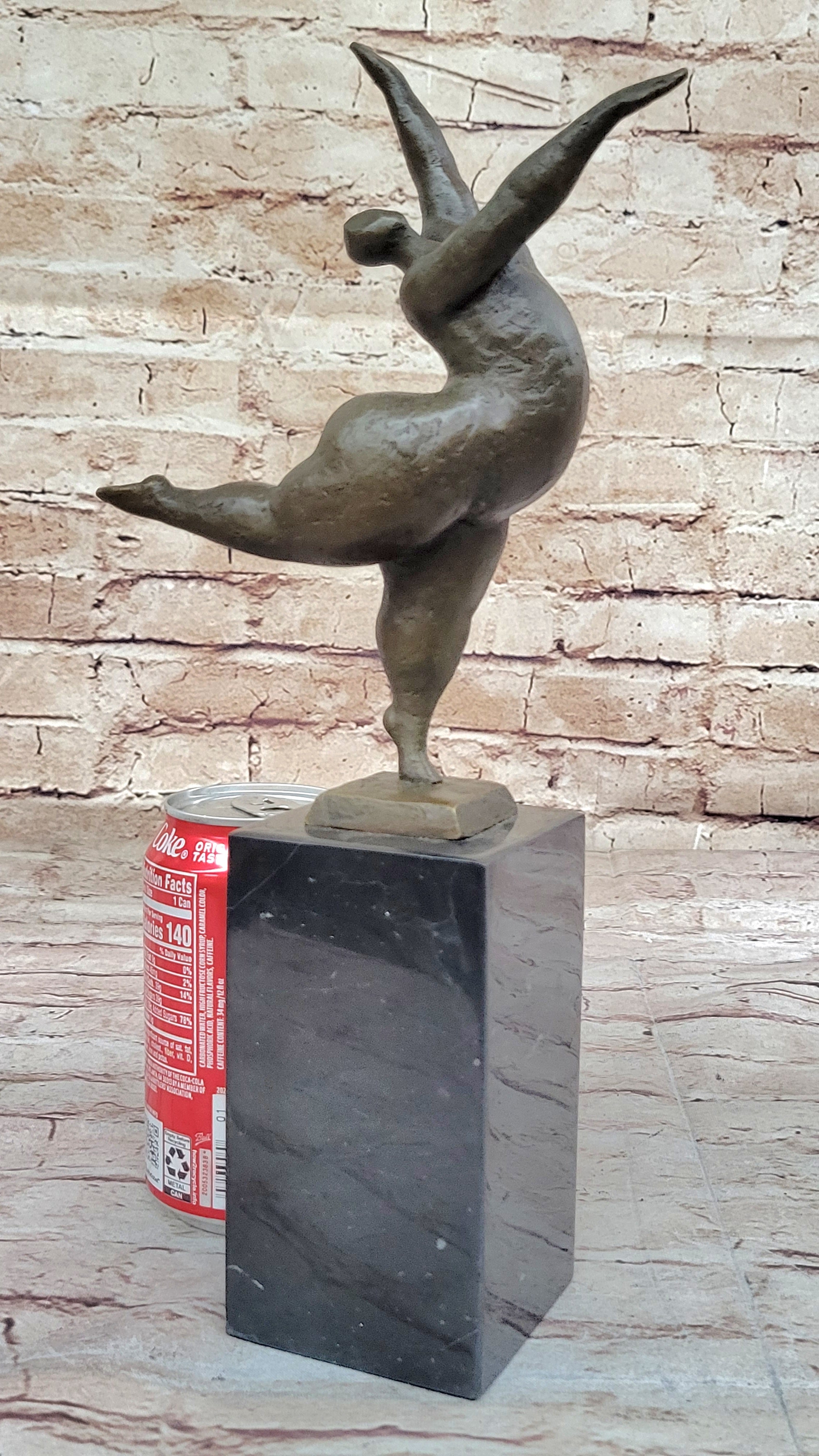 Original Signed Abstract Ballerina Bronze Figurine Art Deco Sculpture Statue LRG