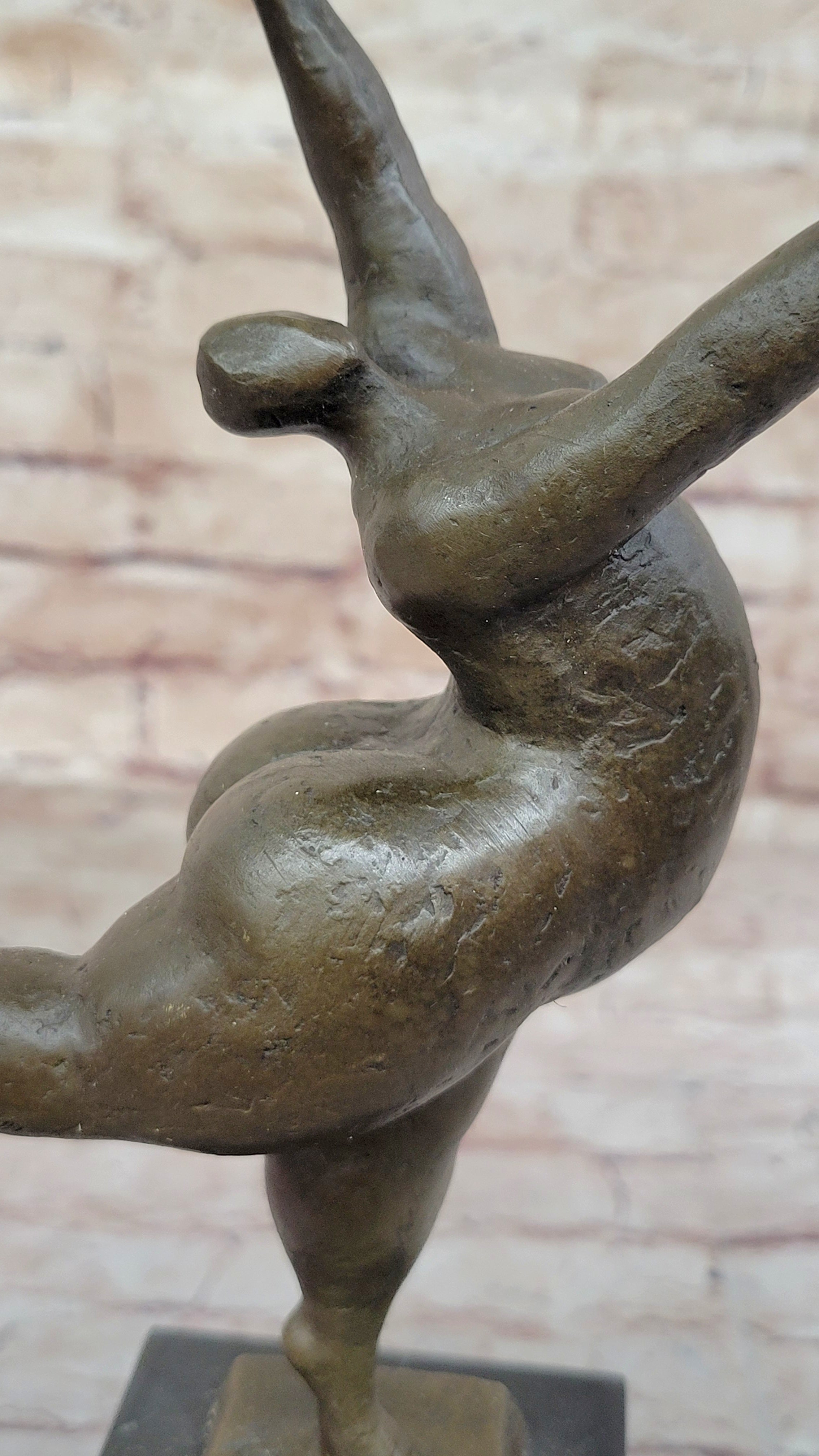 Original Signed Abstract Ballerina Bronze Figurine Art Deco Sculpture Statue LRG