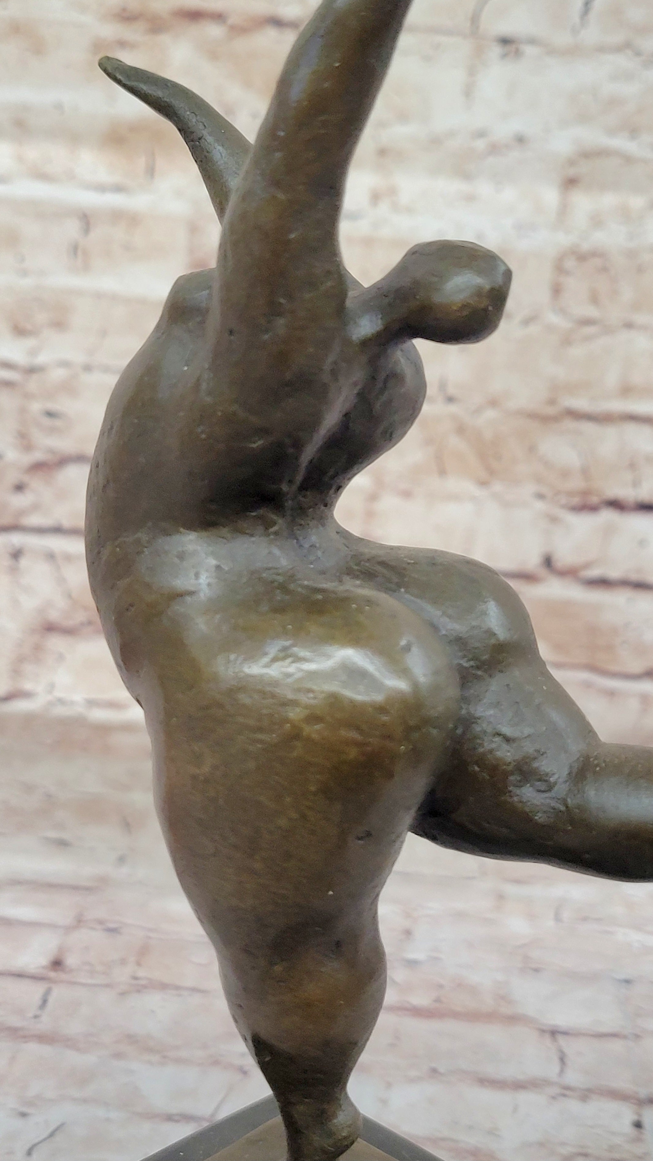 Original Signed Abstract Ballerina Bronze Figurine Art Deco Sculpture Statue LRG