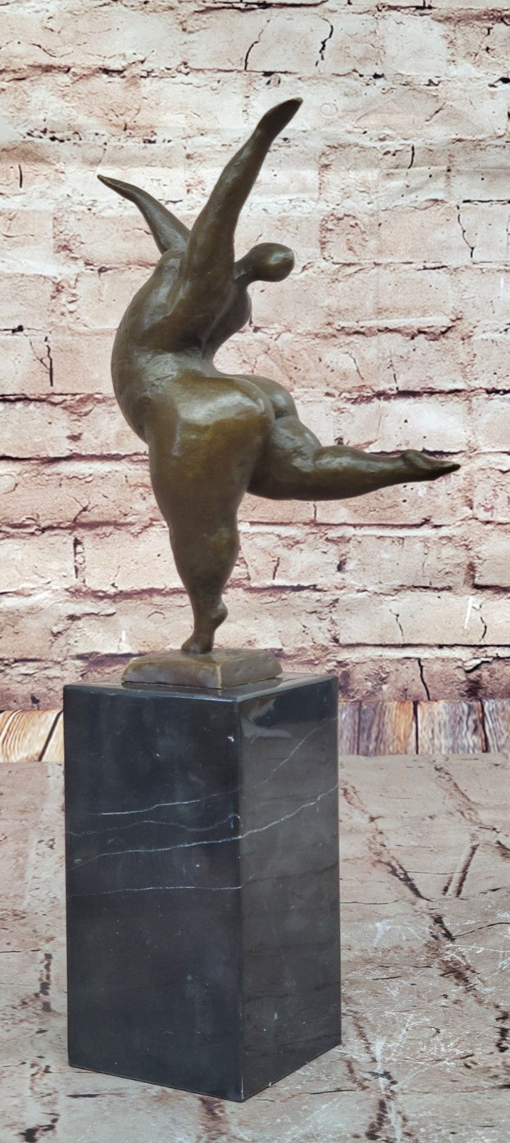 Original Signed Abstract Ballerina Bronze Figurine Art Deco Sculpture Statue LRG