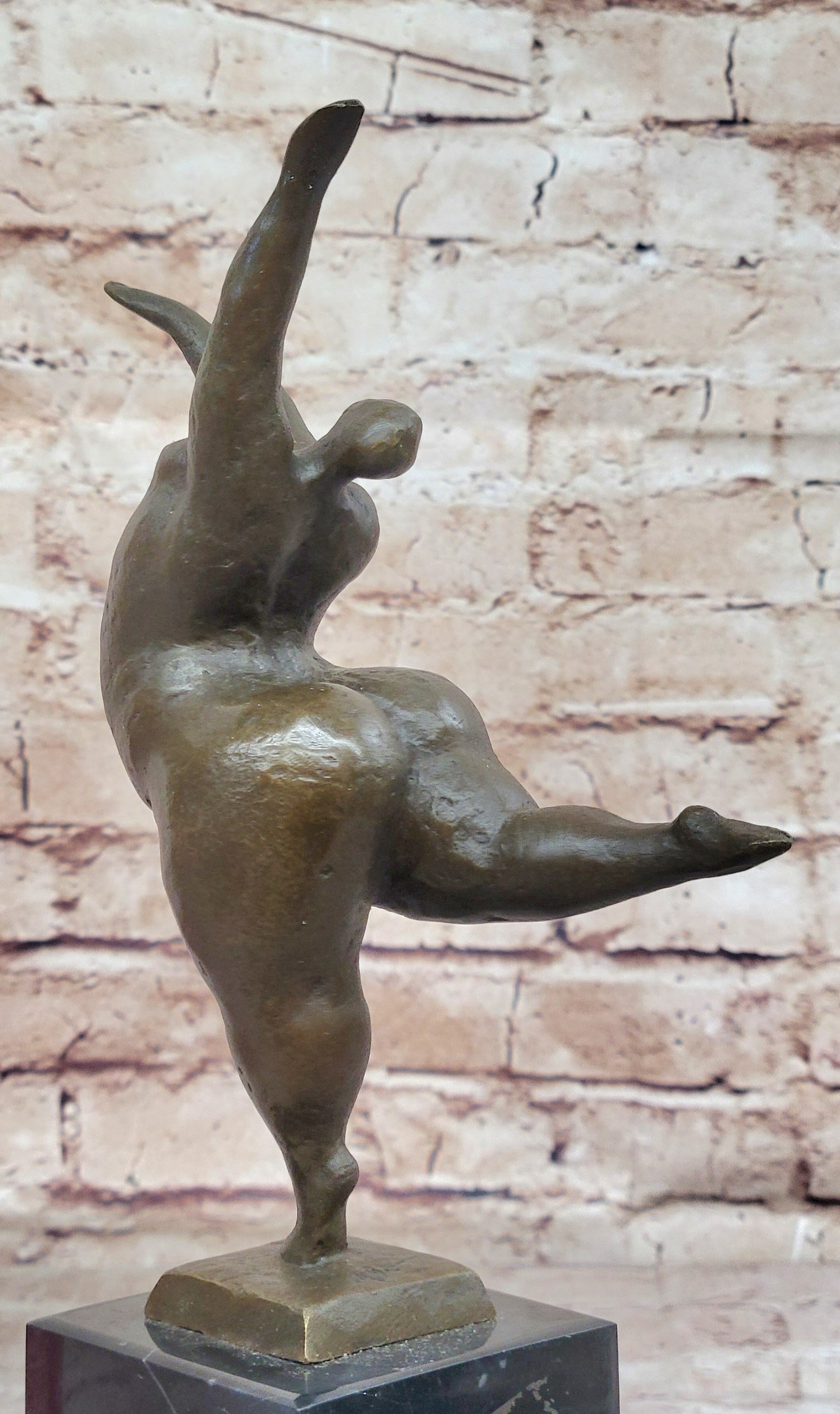 Original Signed Abstract Ballerina Bronze Figurine Art Deco Sculpture Statue LRG