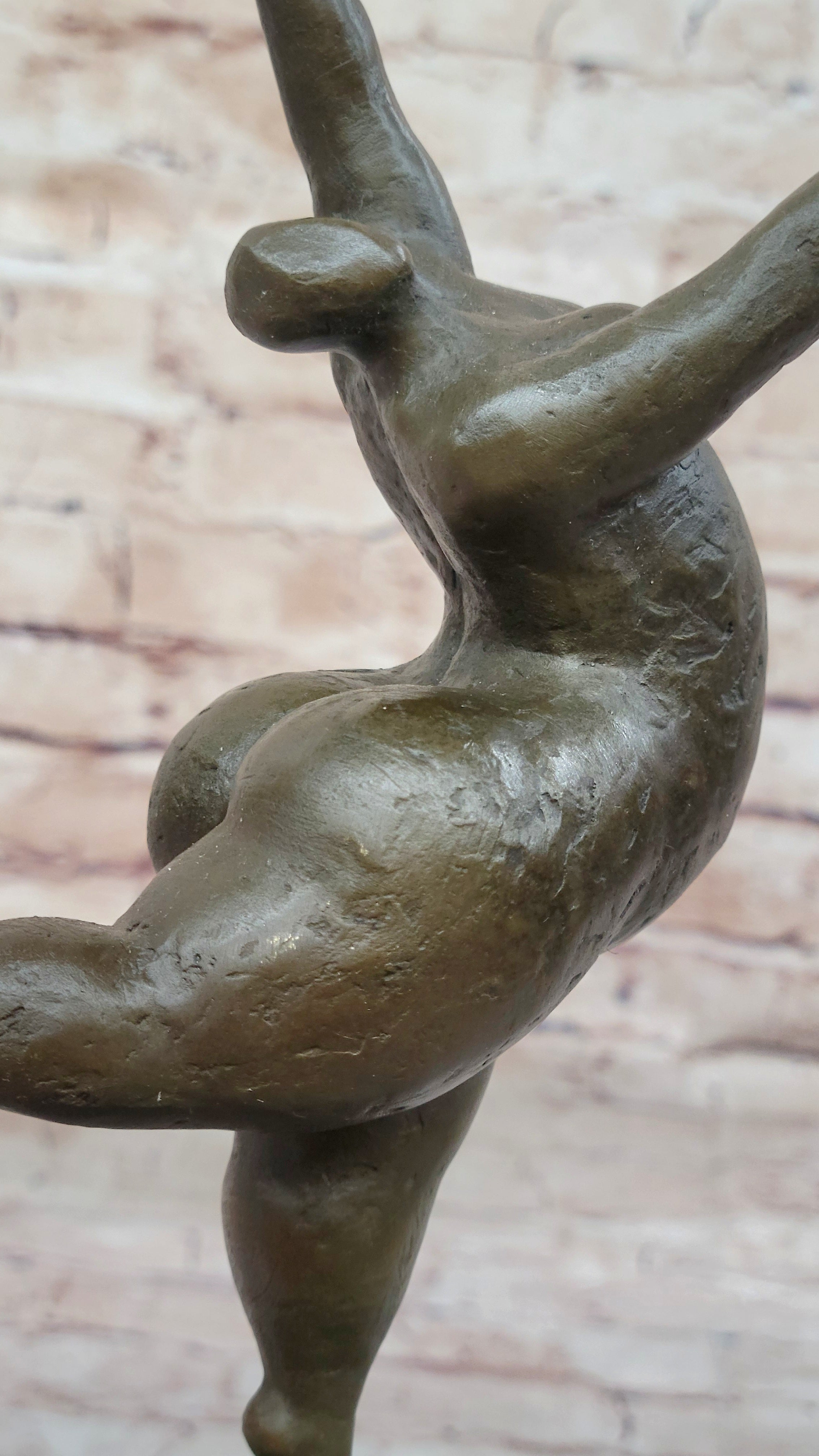 Original Signed Abstract Ballerina Bronze Figurine Art Deco Sculpture Statue LRG