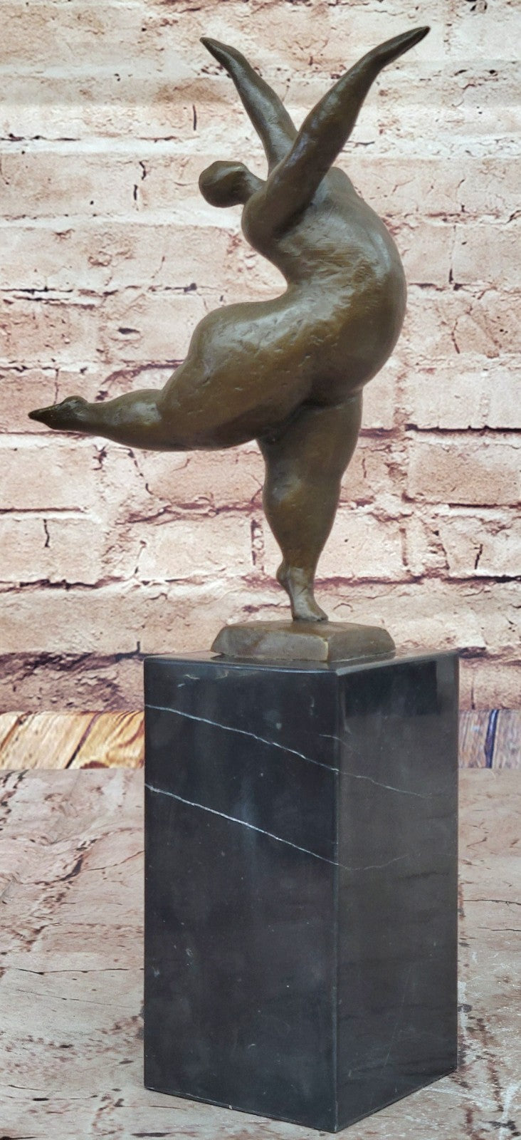 Original Signed Abstract Ballerina Bronze Figurine Art Deco Sculpture Statue LRG