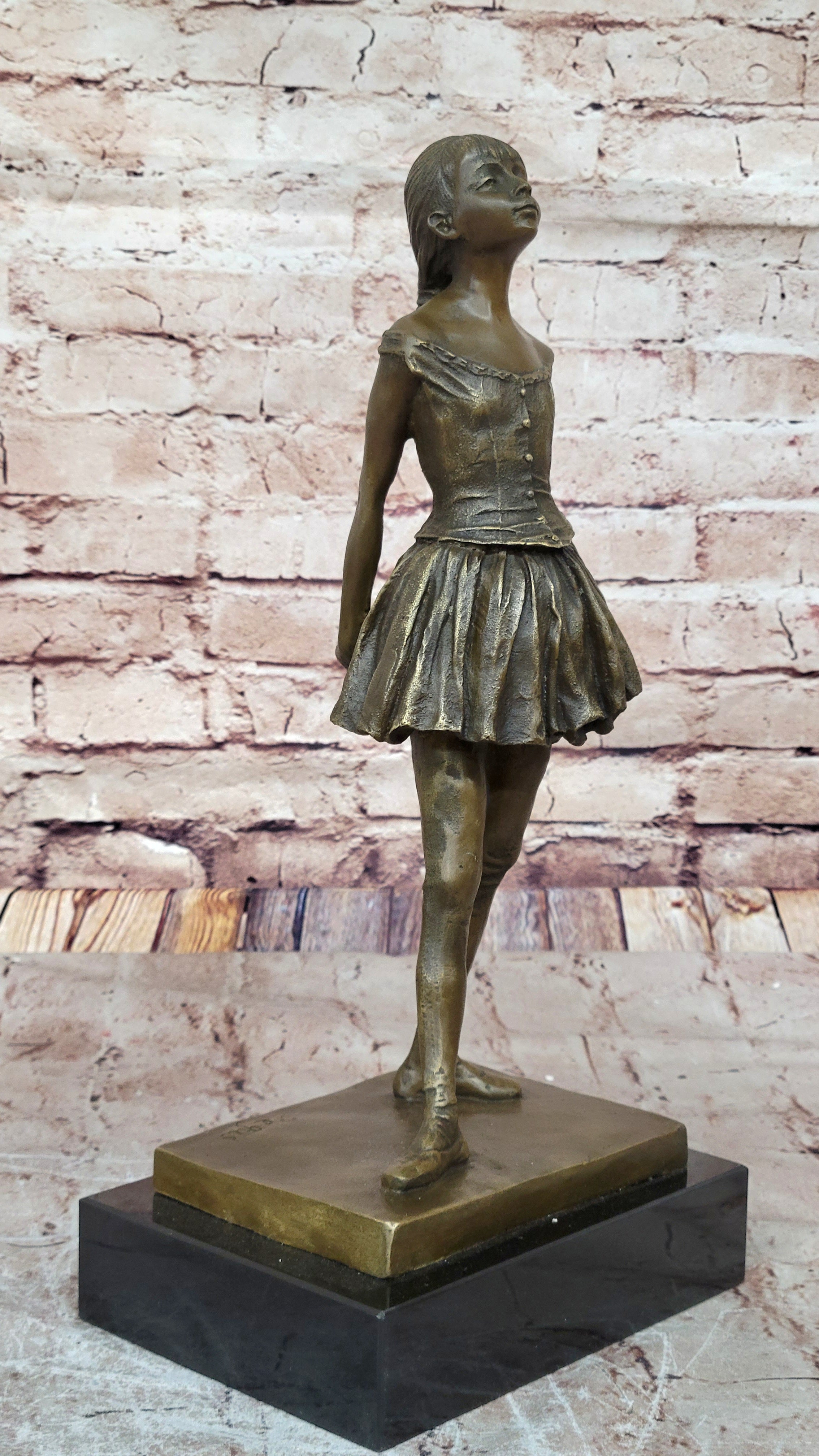 Hot Cast Prima Ballerina Bronze Sculpture Art Deco Marble Base Figurine Gift LRG