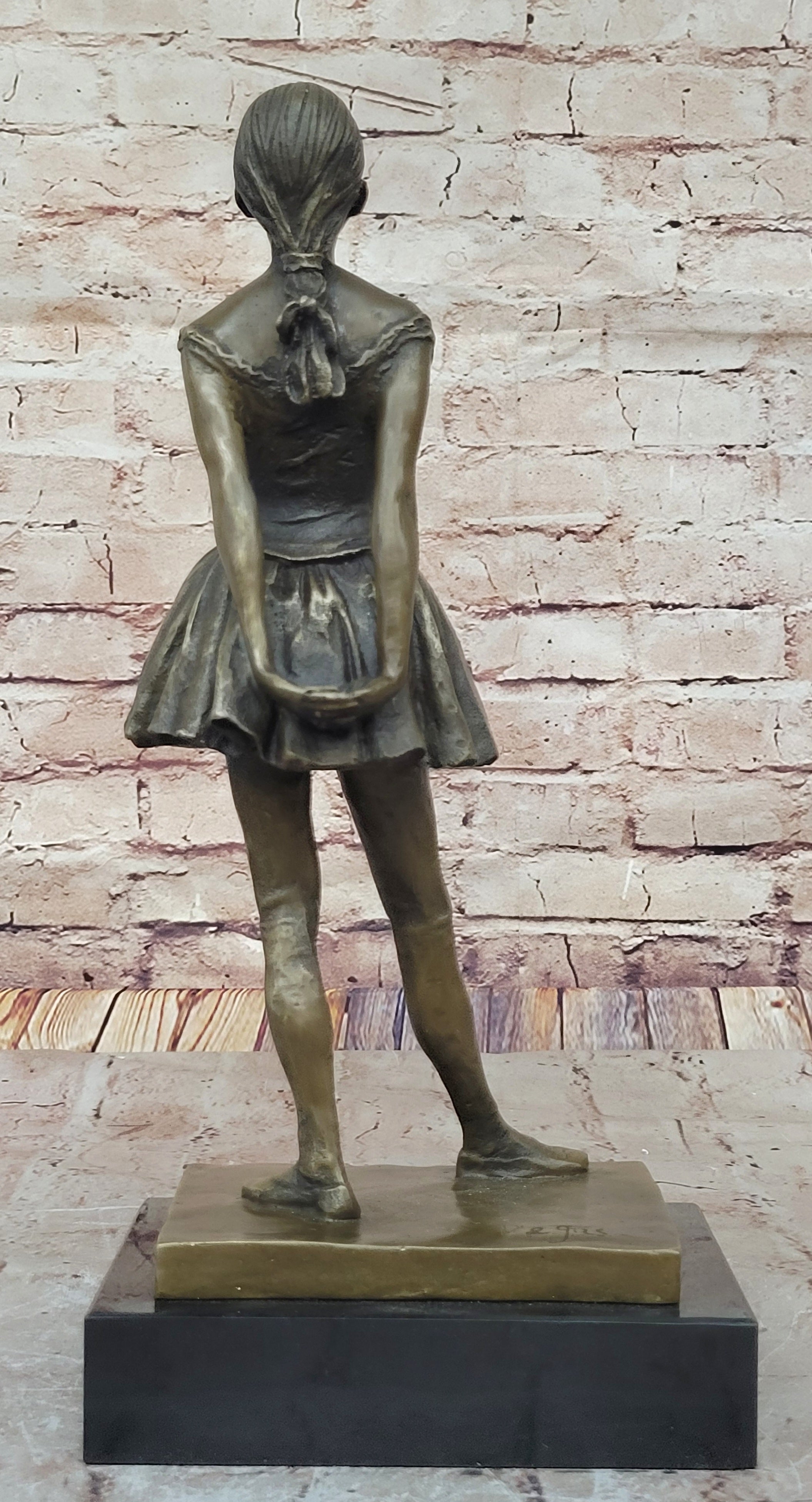 Hot Cast Prima Ballerina Bronze Sculpture Art Deco Marble Base Figurine Gift LRG