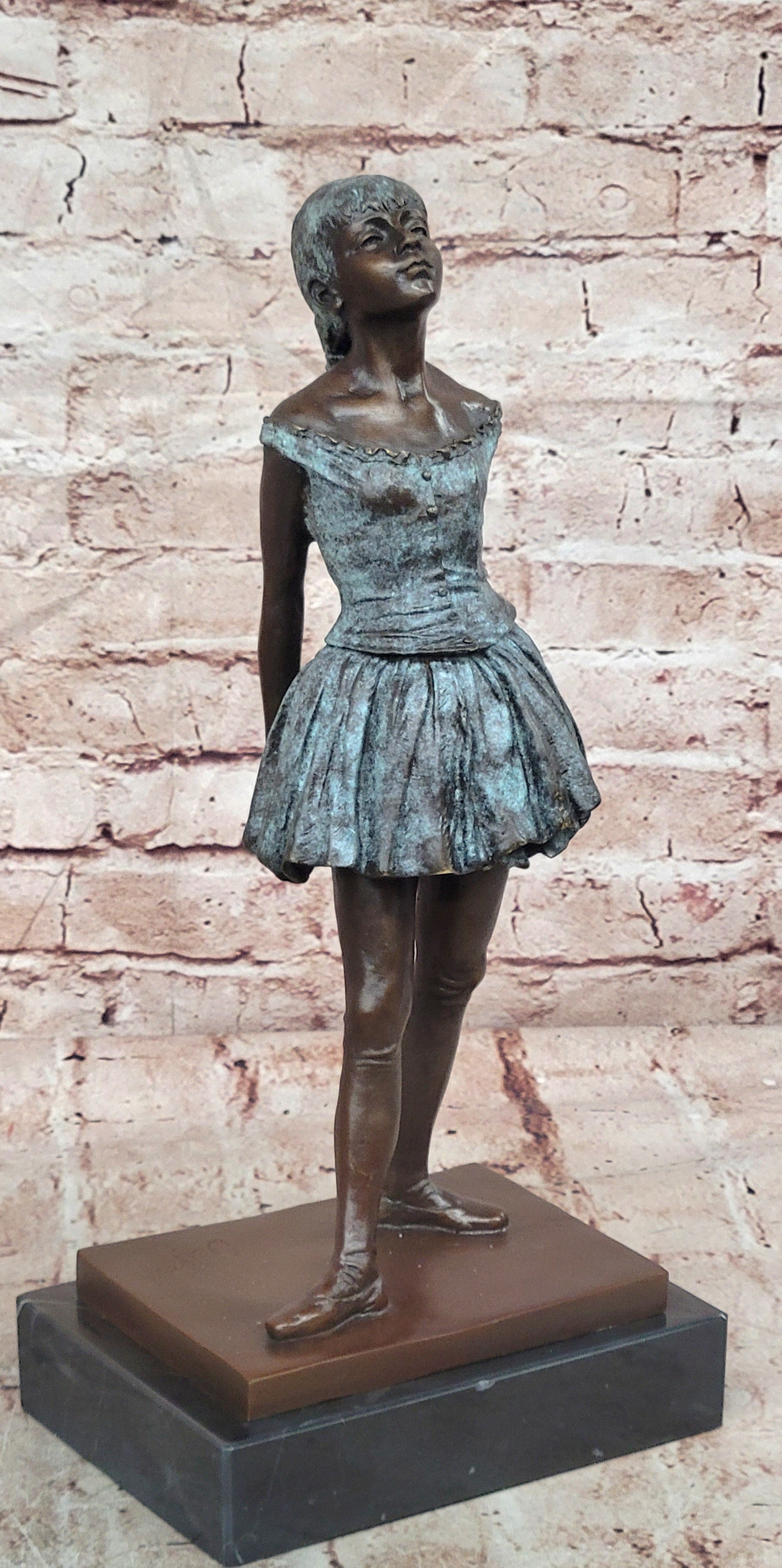 Bronze Little Dancer Sculpture Signed Degas Ballet Figurine Fine Art Statue