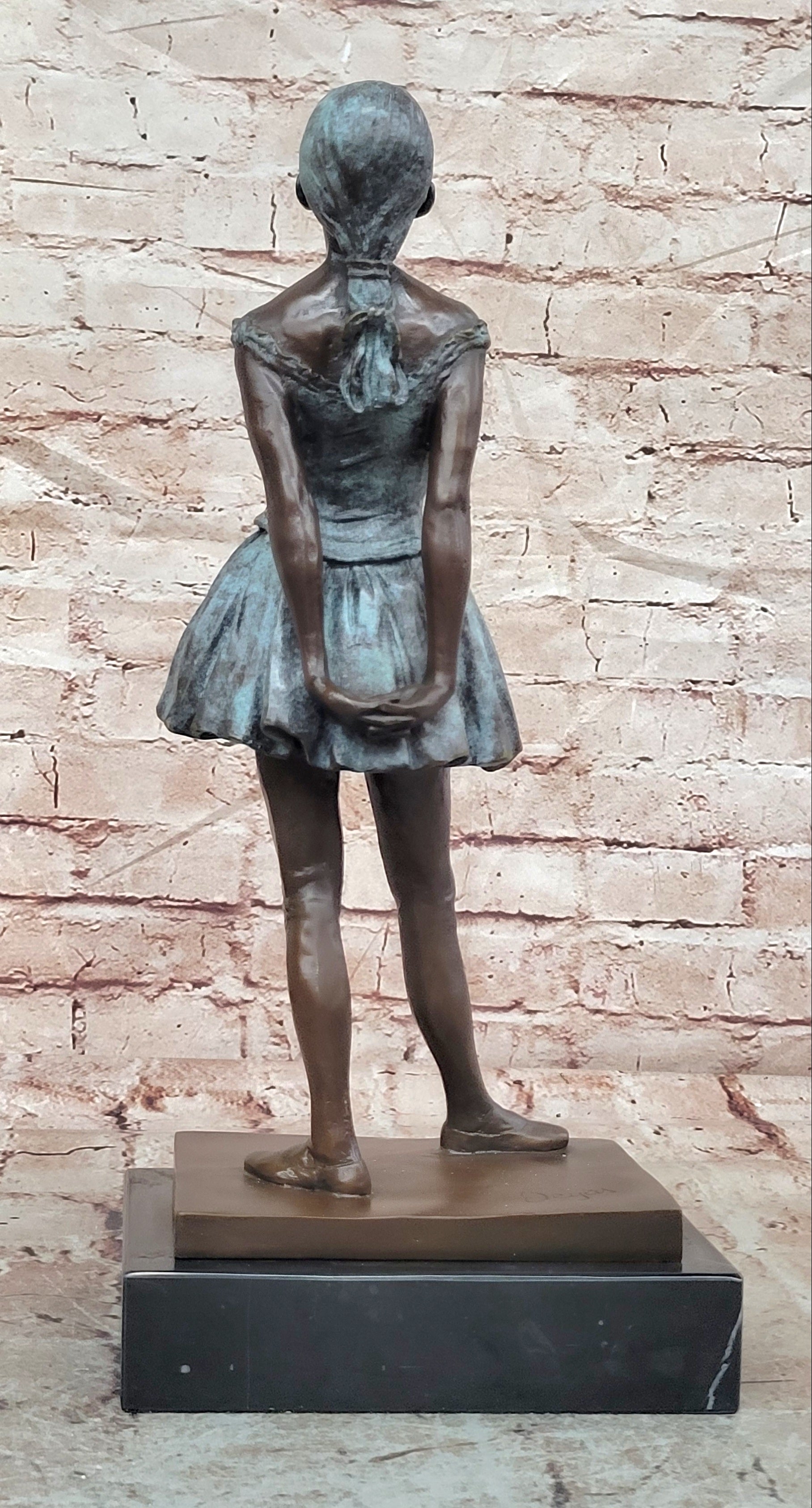 Bronze Little Dancer Sculpture Signed Degas Ballet Figurine Fine Art Statue