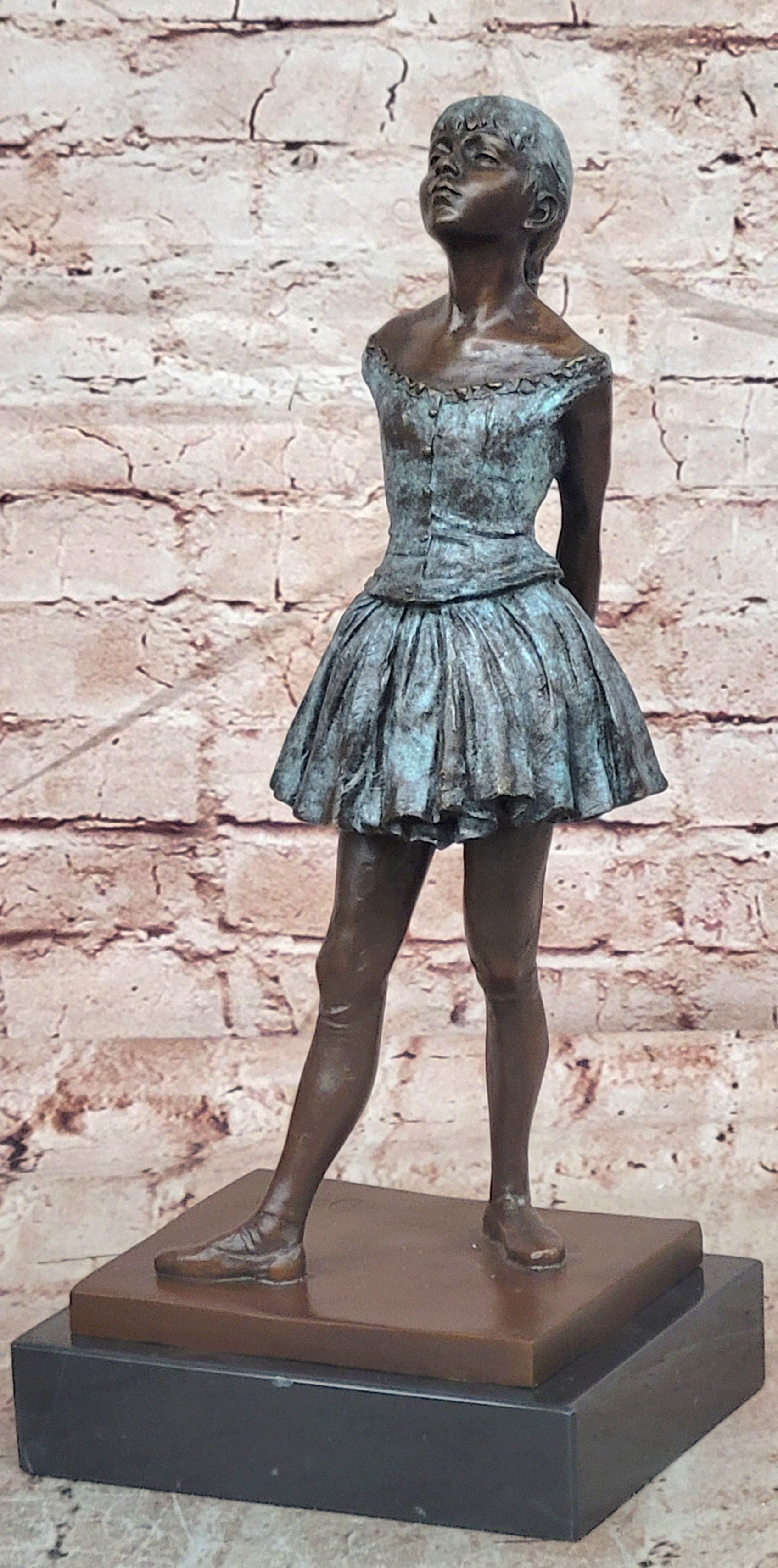 Bronze Little Dancer Sculpture Signed Degas Ballet Figurine Fine Art Statue