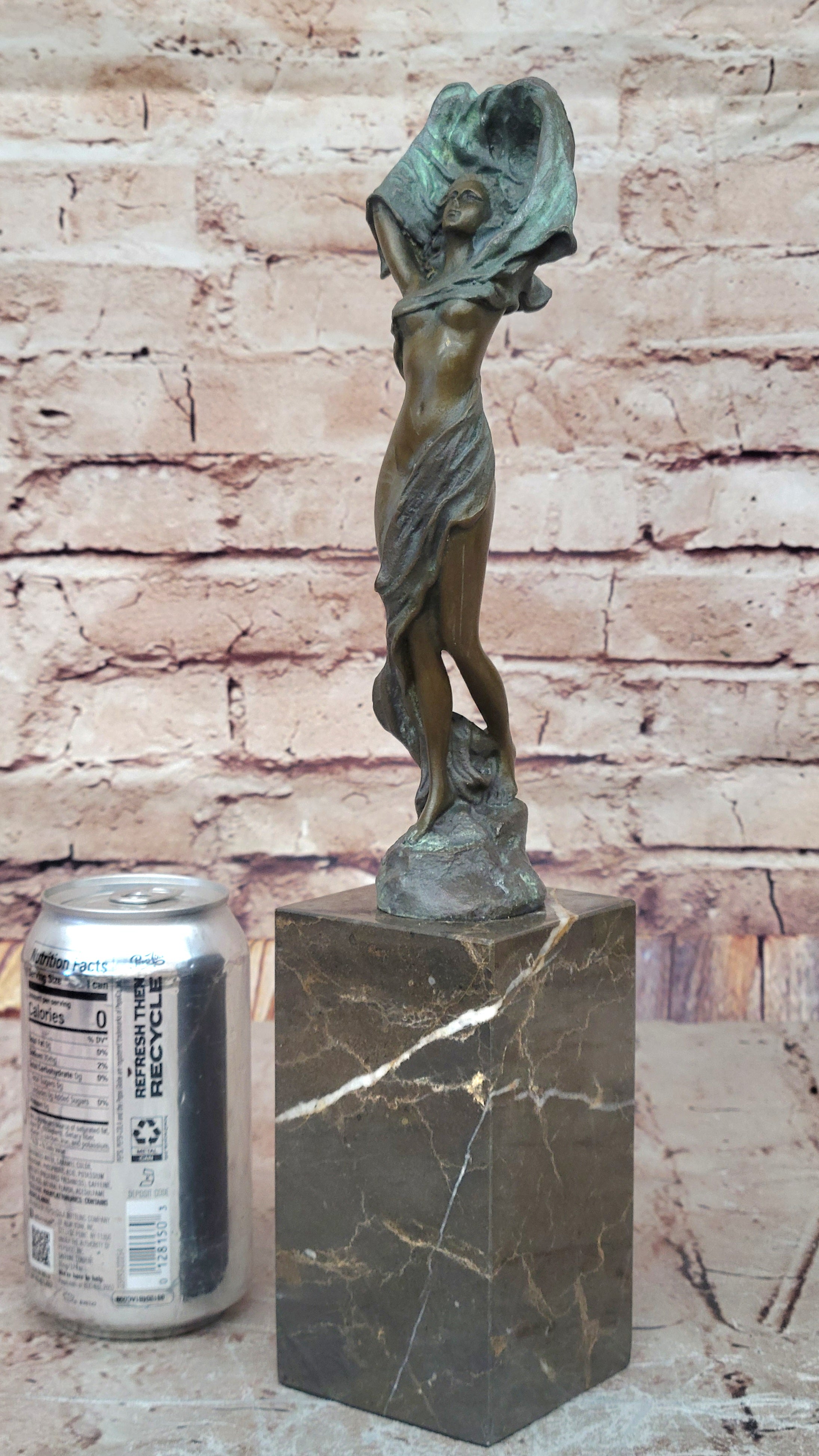 Hand Made J. Erte Bronze Sculpture: Nude Female Figurine, Collector Edition