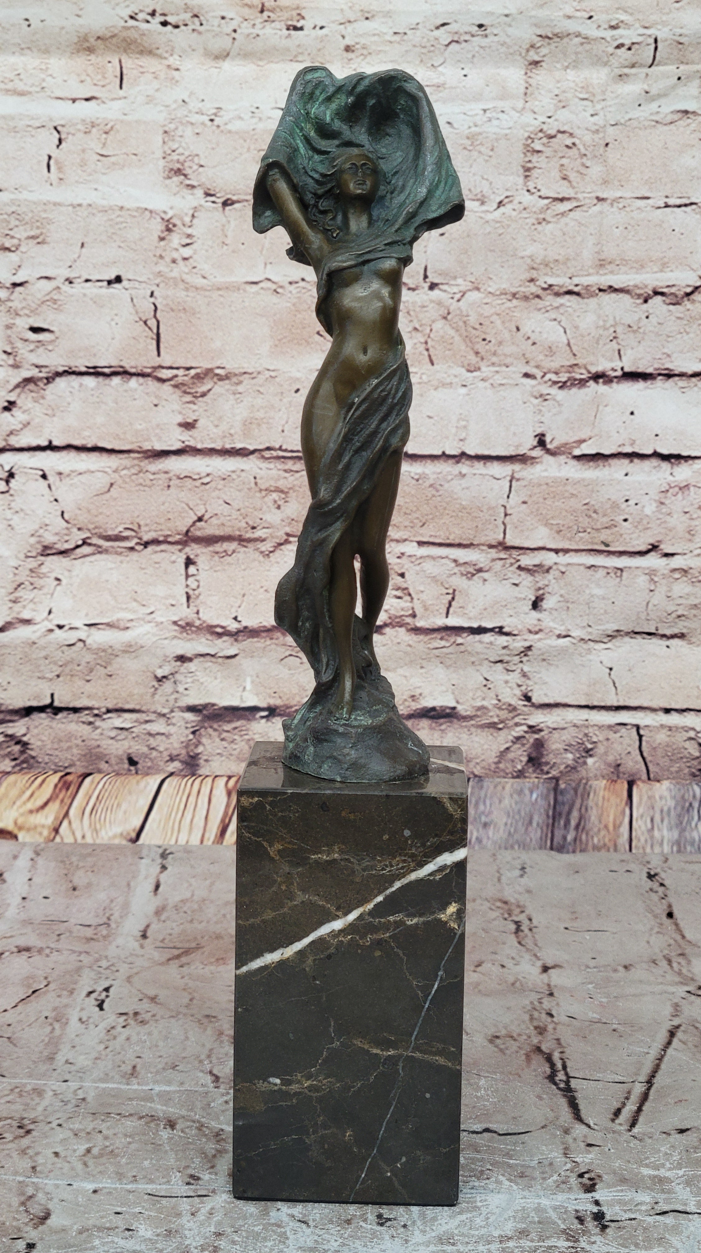 Hand Made J. Erte Bronze Sculpture: Nude Female Figurine, Collector Edition