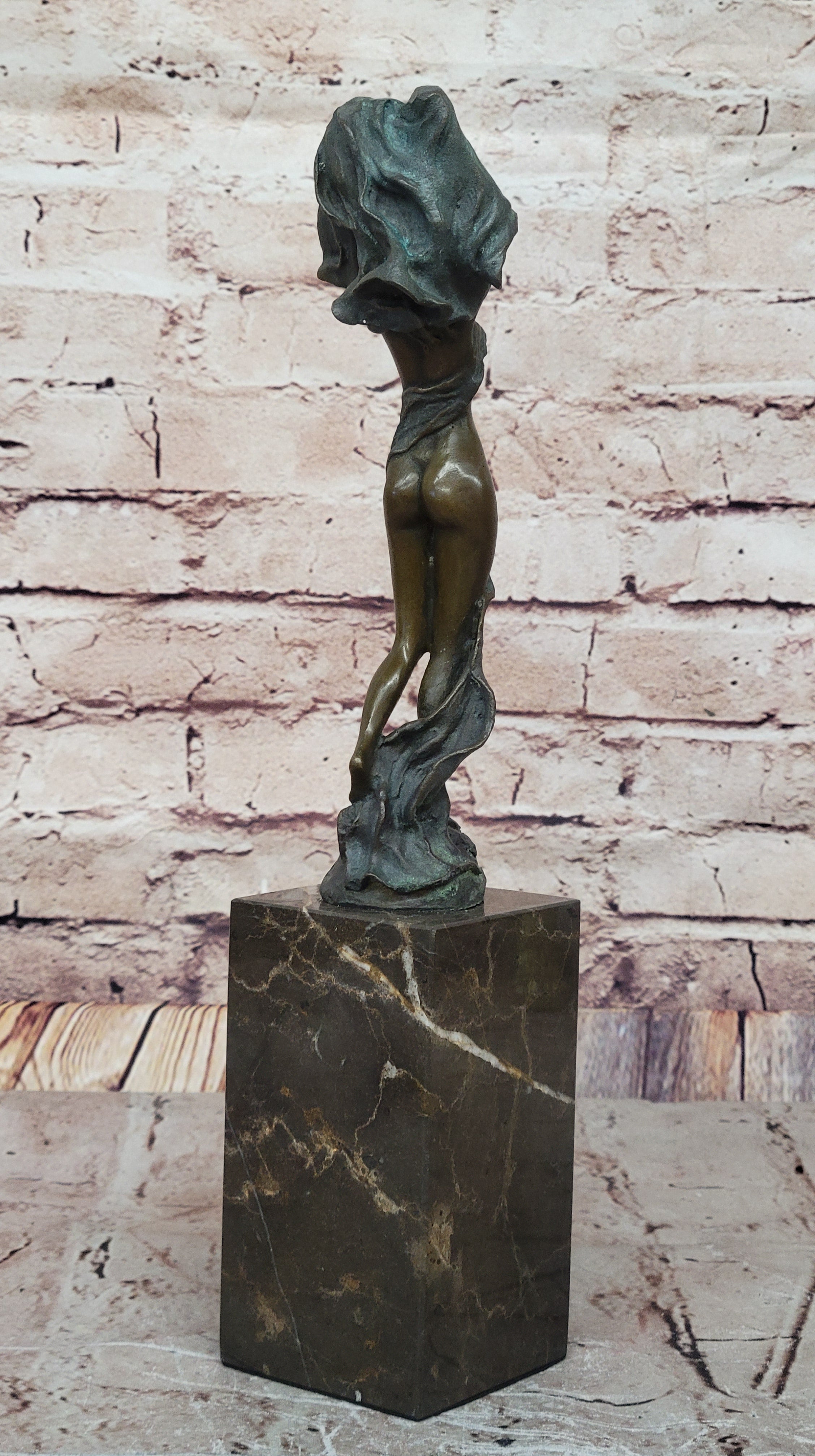 Hand Made J. Erte Bronze Sculpture: Nude Female Figurine, Collector Edition
