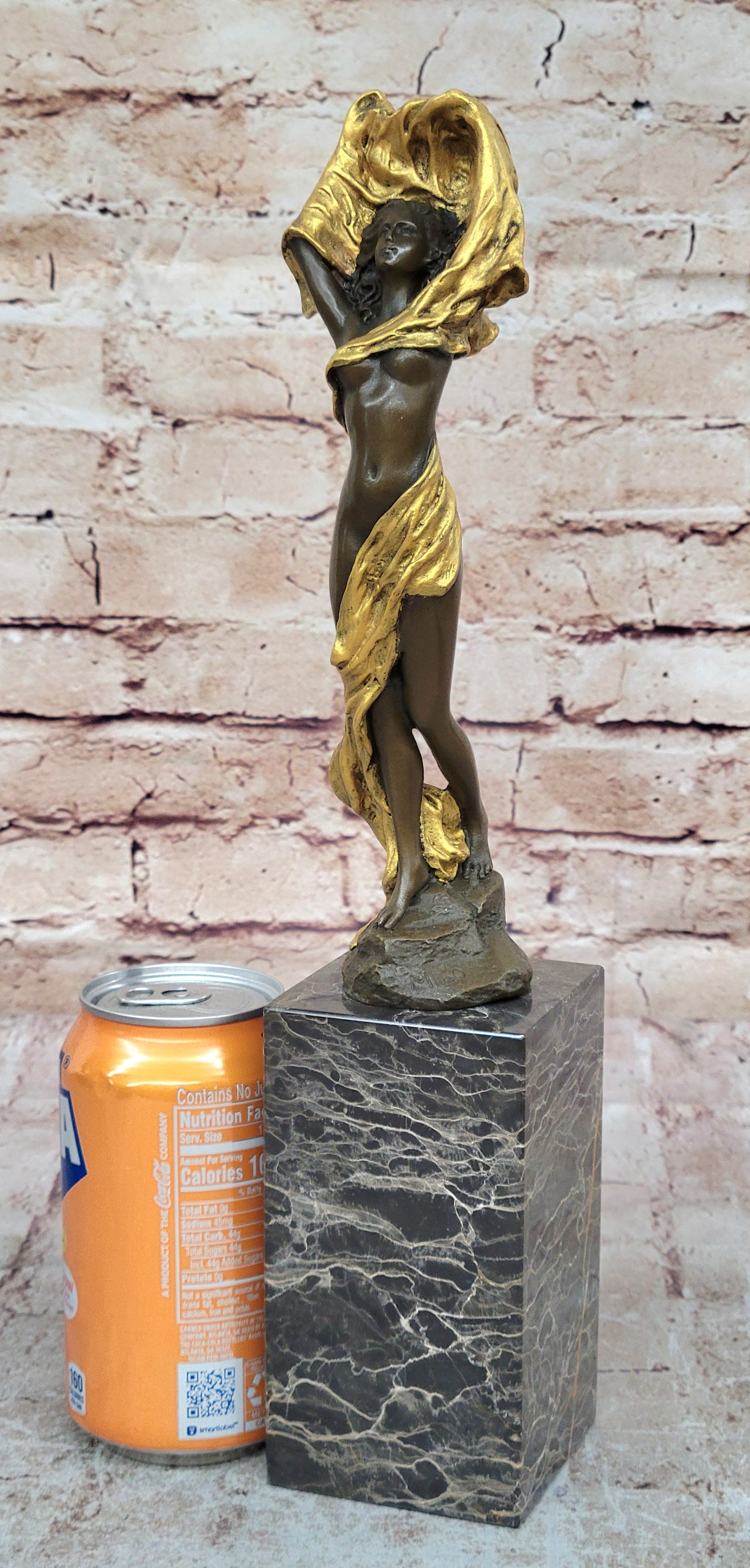 Art Deco Mid Century Nude Female Girl Woman Lady Bronze Sculpture by Miguel Lopez