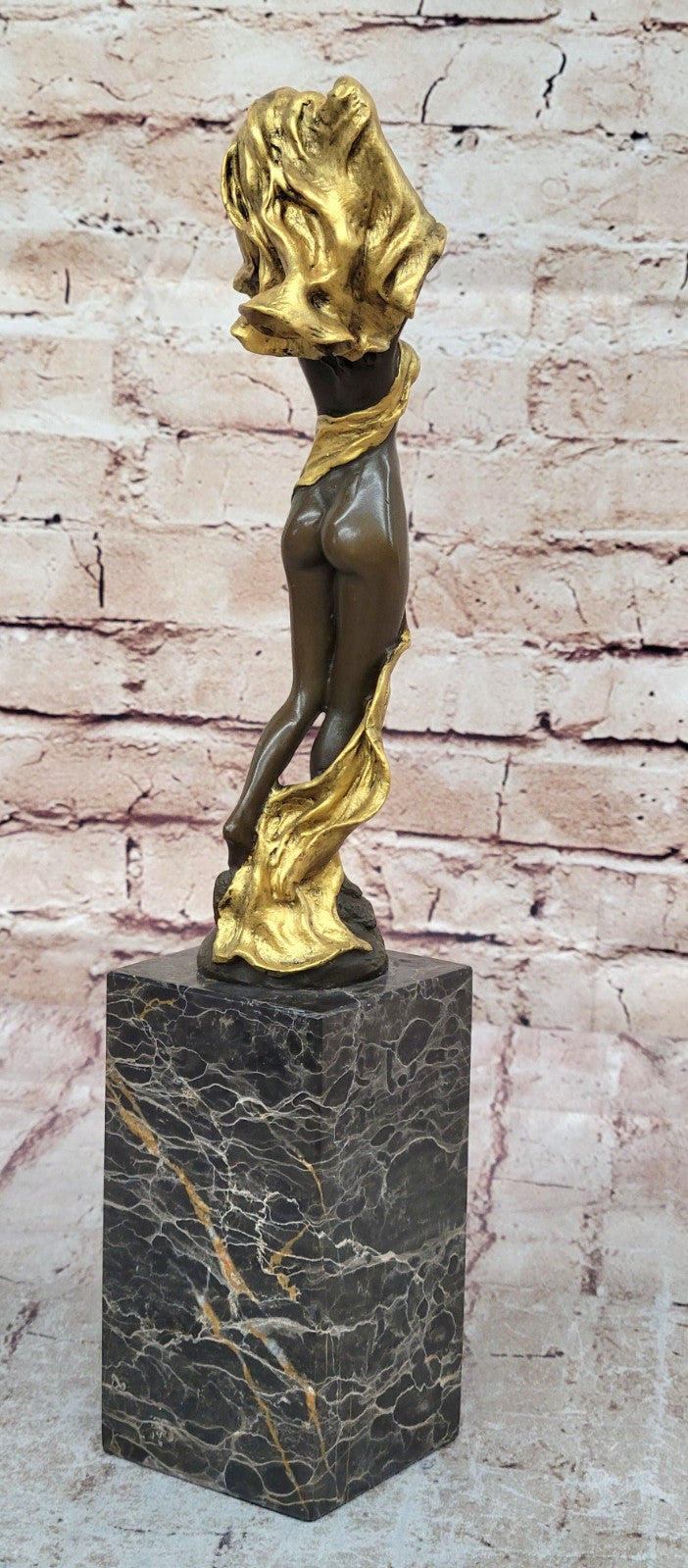 Art Deco Mid Century Nude Female Girl Woman Lady Bronze Sculpture by Miguel Lopez
