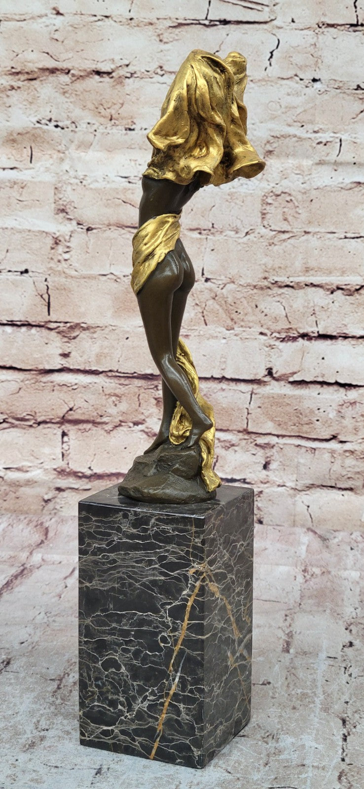 Art Deco Mid Century Nude Female Girl Woman Lady Bronze Sculpture by Miguel Lopez