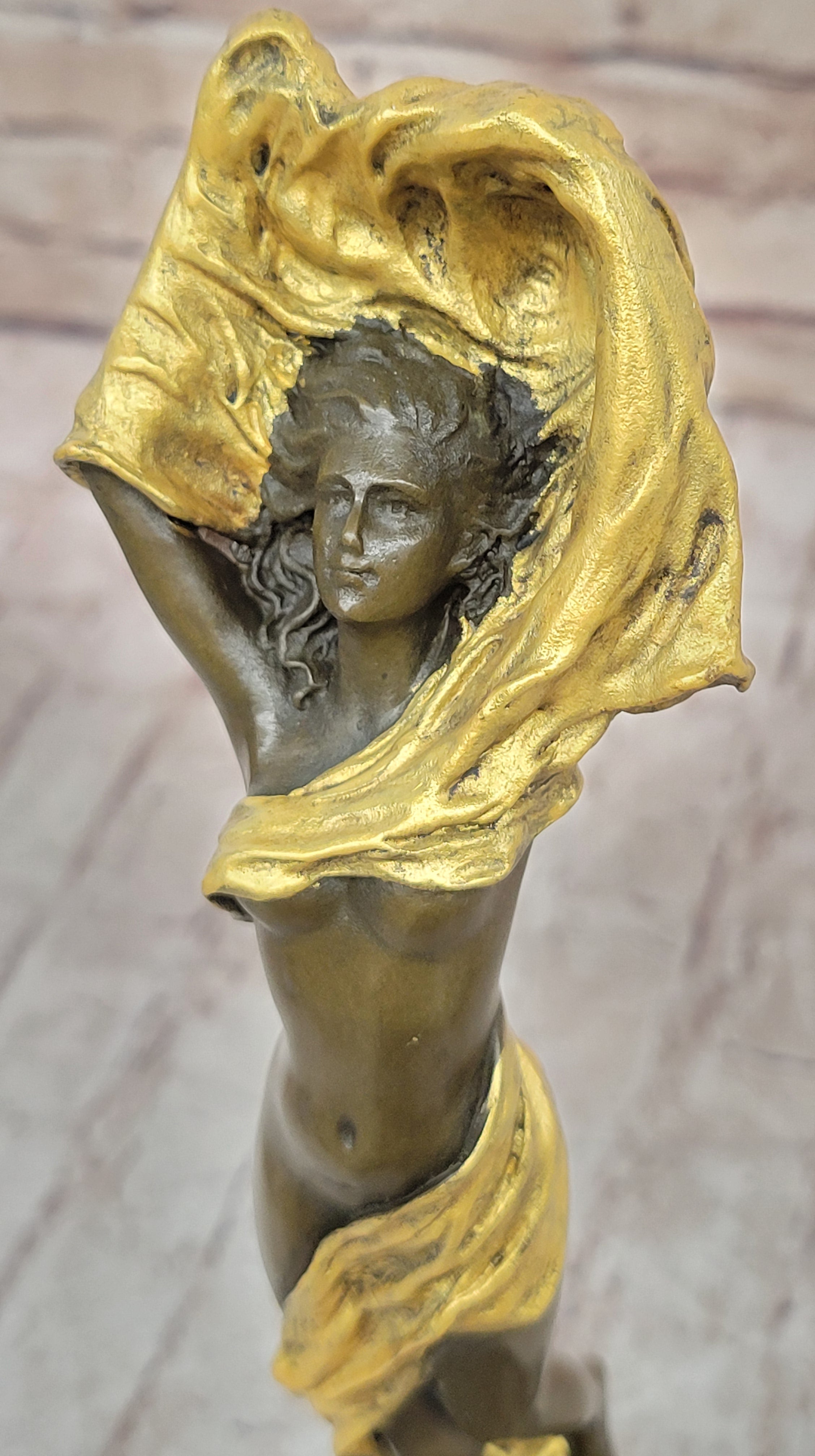 Art Deco Mid Century Nude Female Girl Woman Lady Bronze Sculpture by Miguel Lopez
