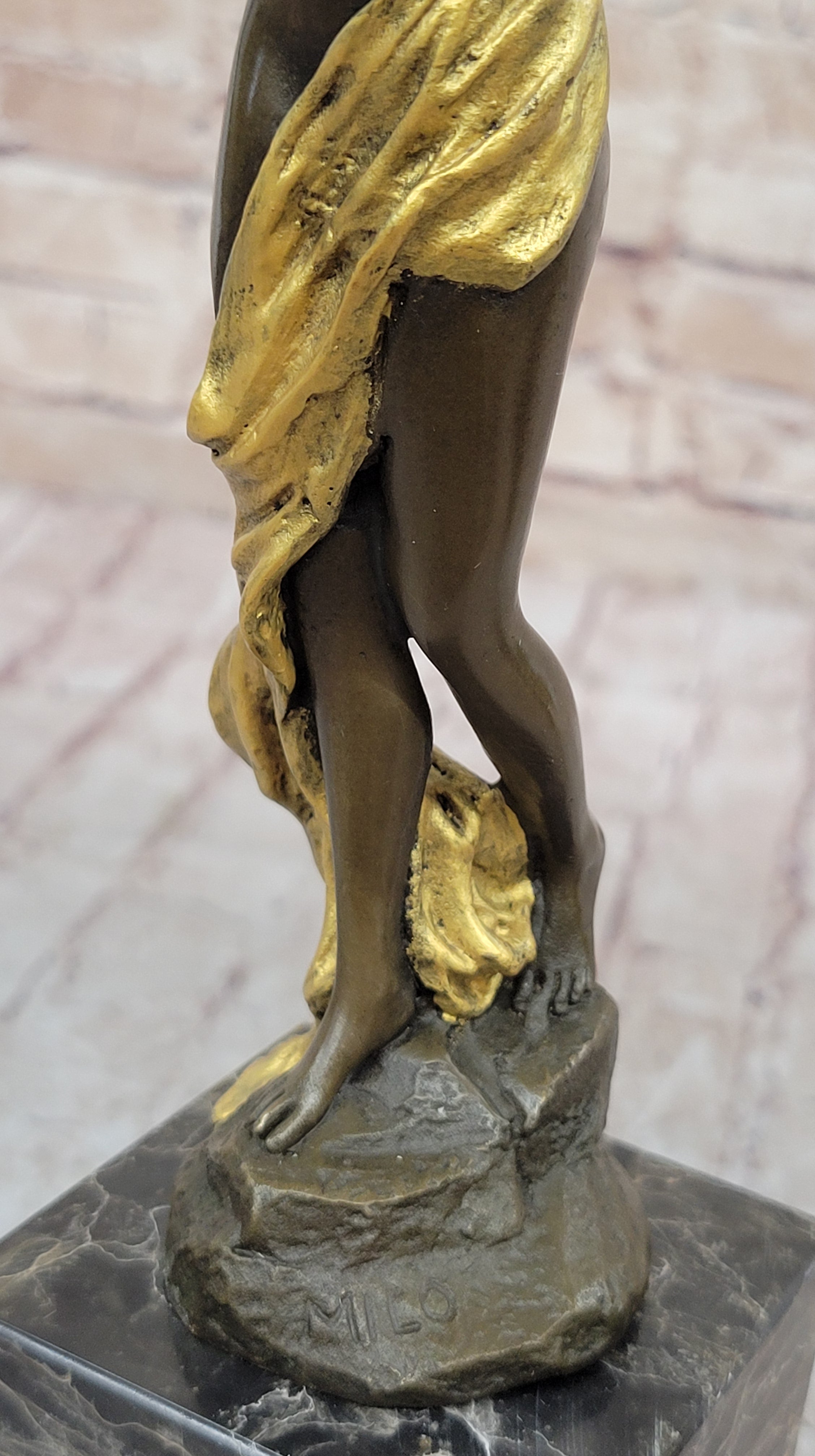 Art Deco Mid Century Nude Female Girl Woman Lady Bronze Sculpture by Miguel Lopez
