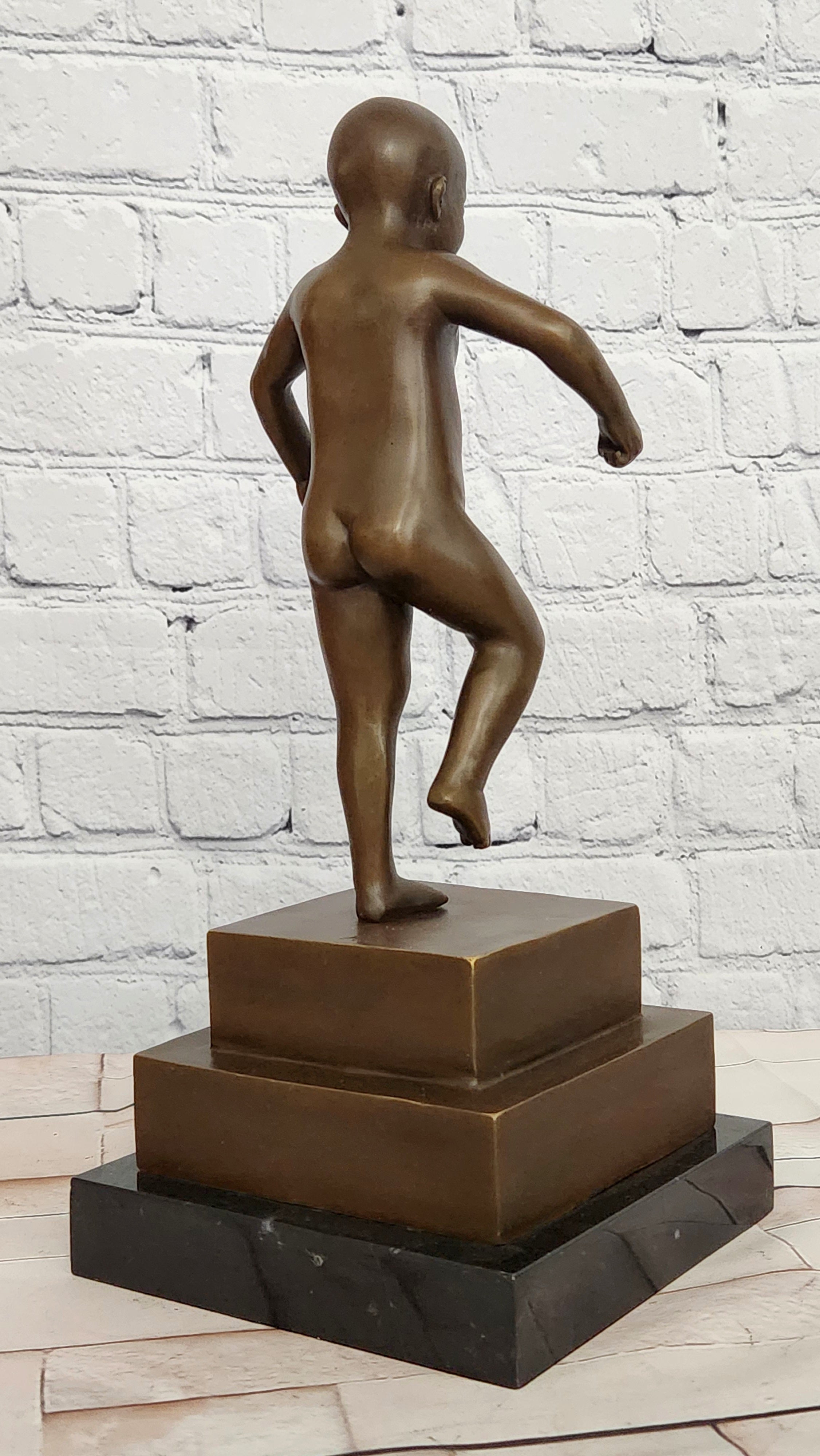 Hot Cast Baby Crying by Miguel Lopez Known As Milo Bronze sculpture Statue