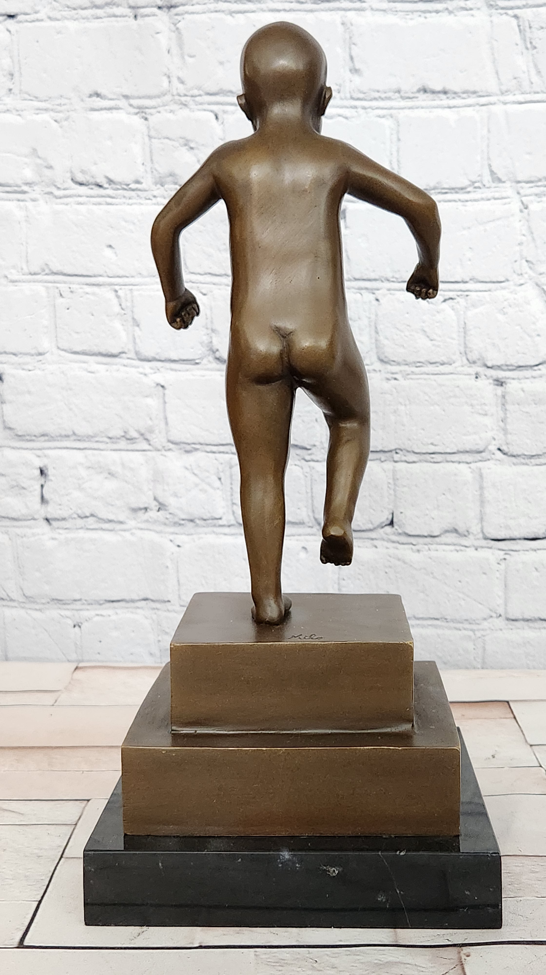 Hot Cast Baby Crying by Miguel Lopez Known As Milo Bronze sculpture Statue