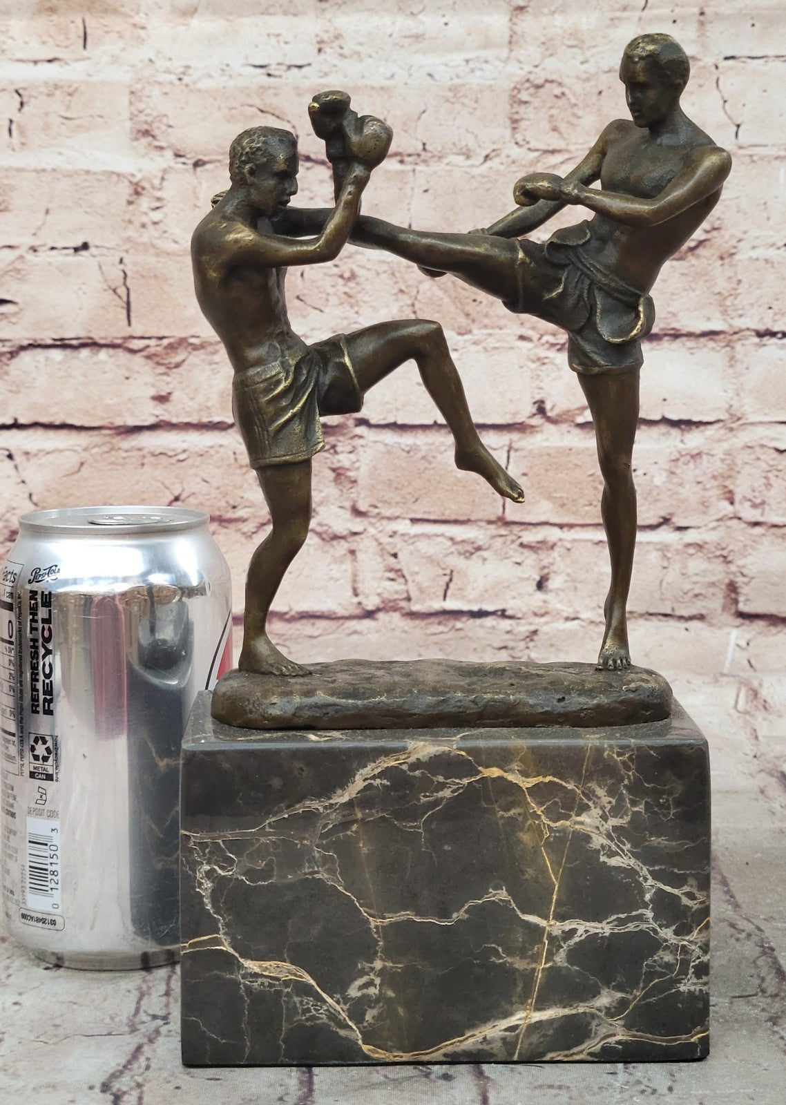 Bronze Sculpture Match Sport Kick Boxer Hot Cast Hand crafted Artwork Figure Art