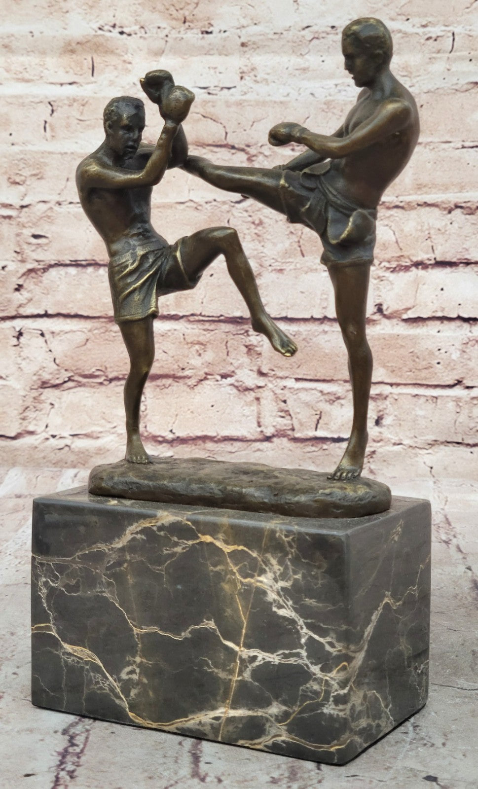 Bronze Sculpture Match Sport Kick Boxer Hot Cast Hand crafted Artwork Figure Art