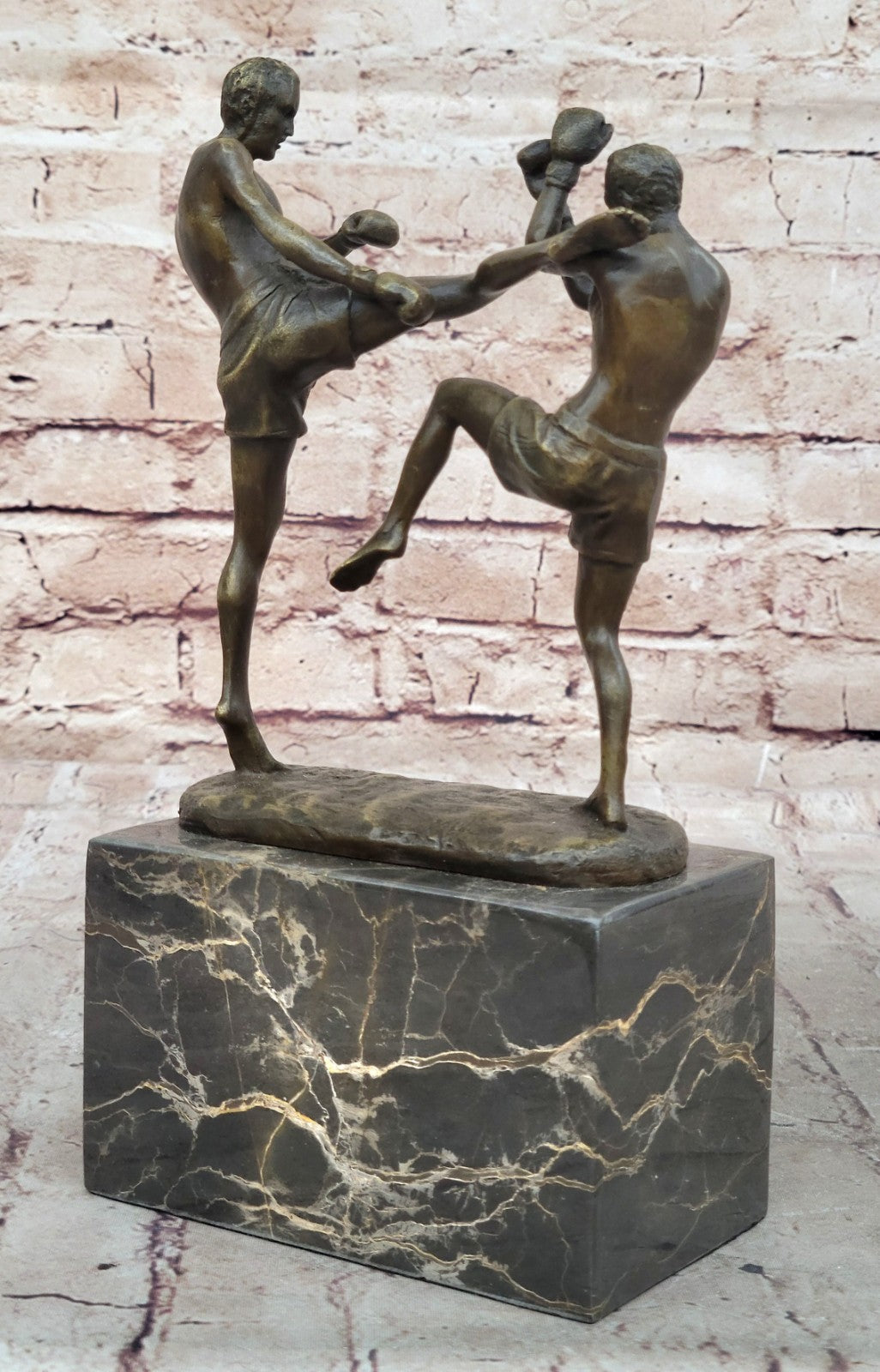 Bronze Sculpture Match Sport Kick Boxer Hot Cast Hand crafted Artwork Figure Art