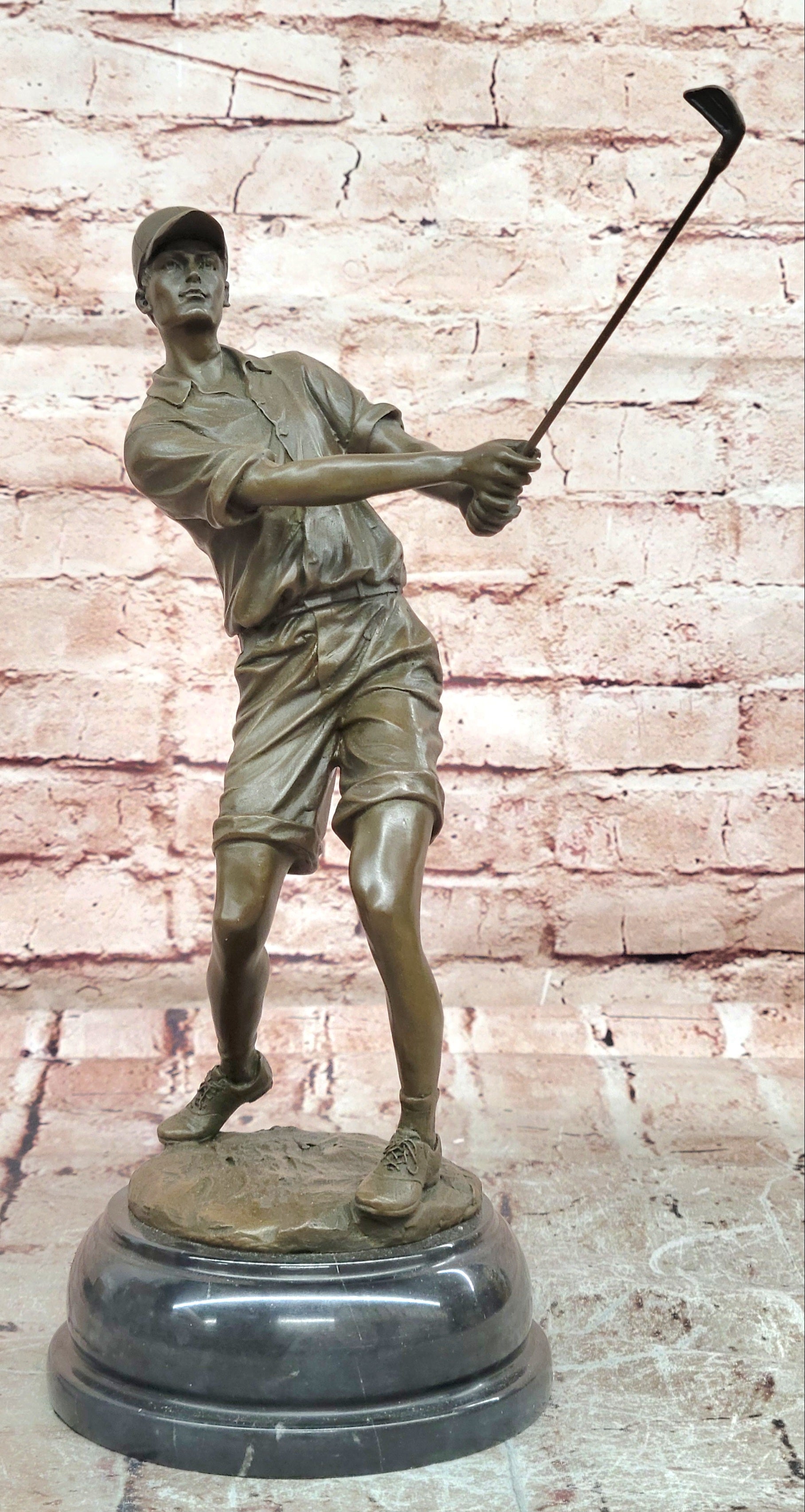 Bronze Male Golfer Sculpture by Milo Hot Cast Sport Collectible Artwork