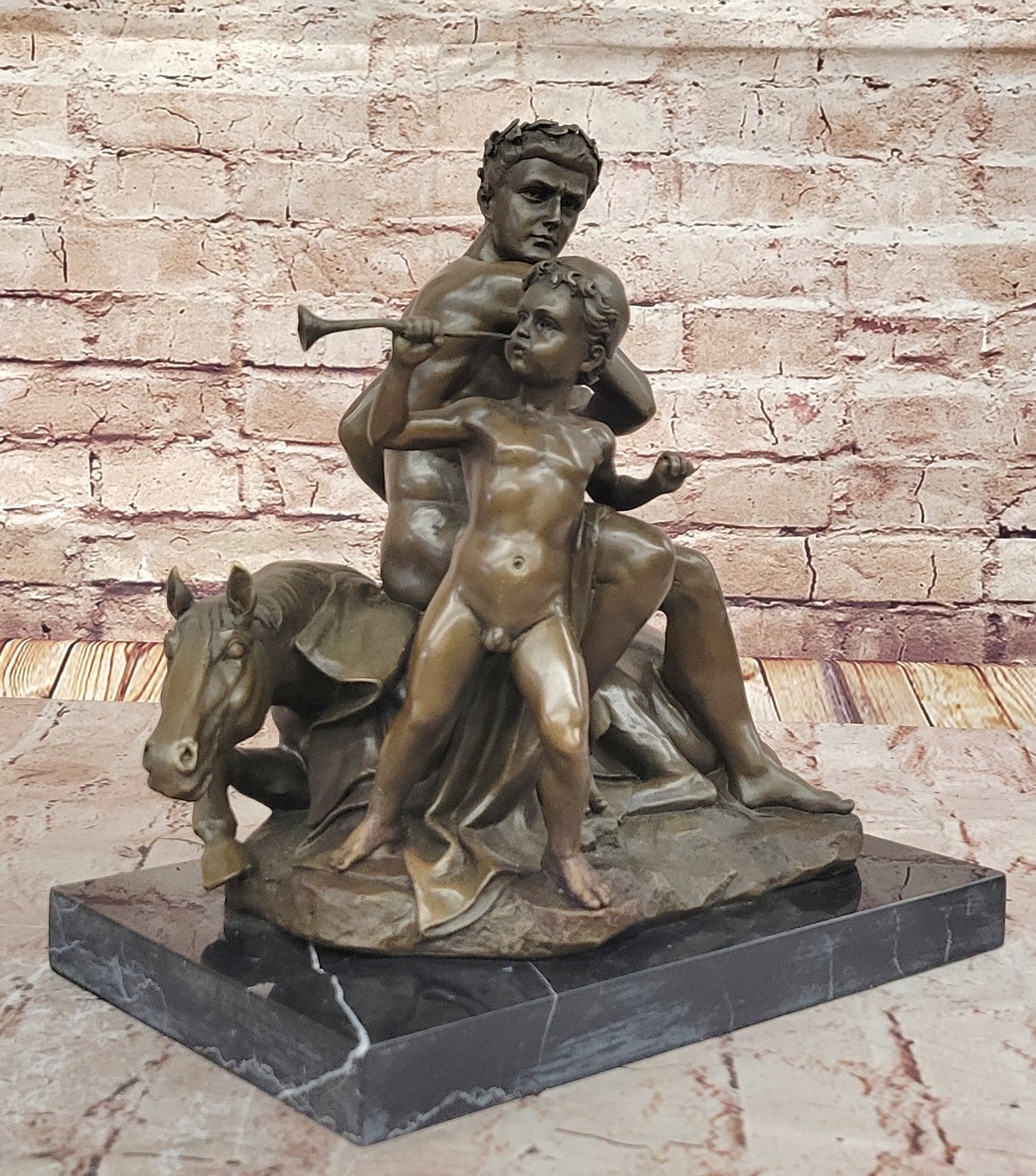 Handcrafted The Royal Family with Fateful Horse Bronze Sculpture by Barye Deal