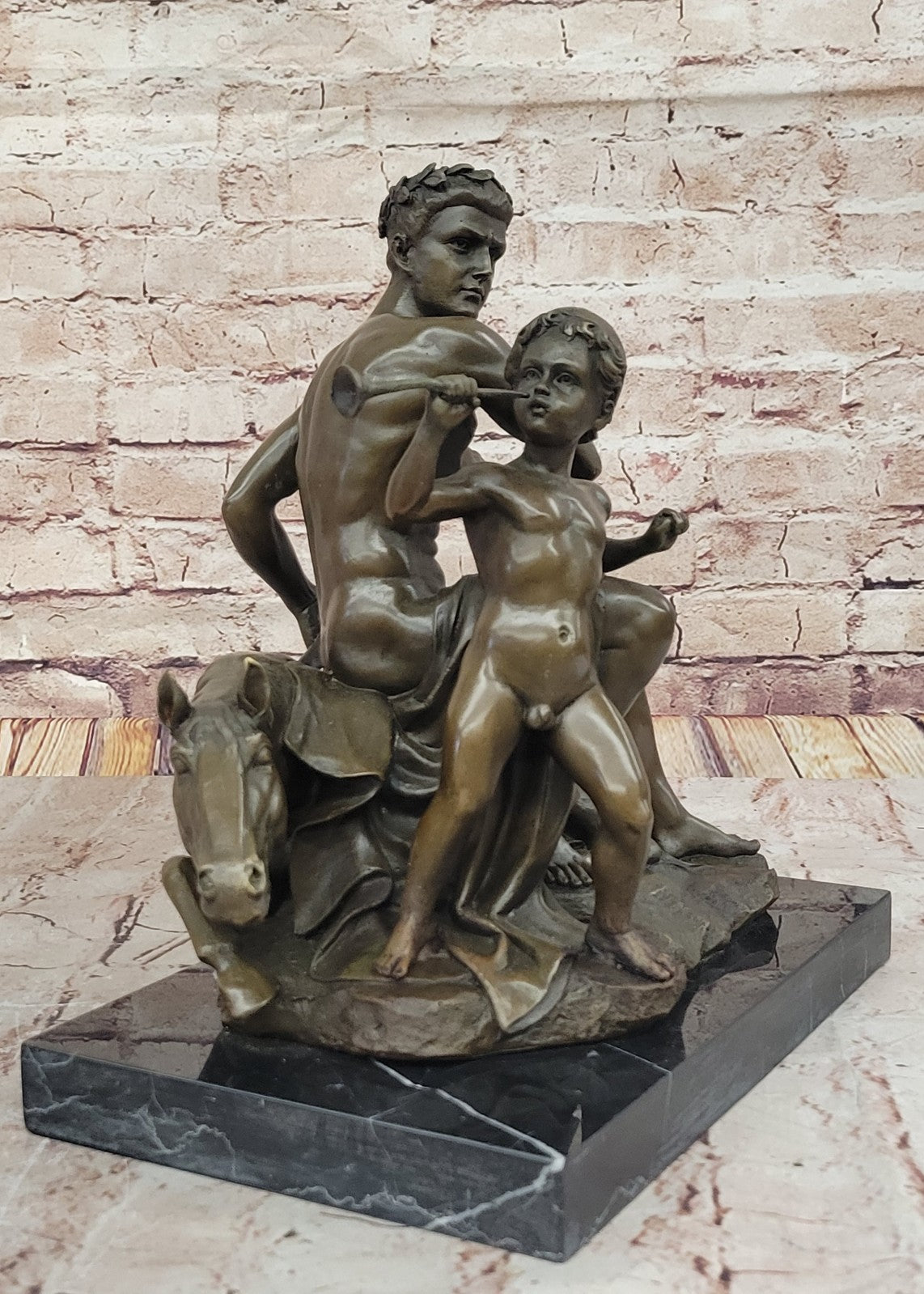 Handcrafted The Royal Family with Fateful Horse Bronze Sculpture by Barye Deal