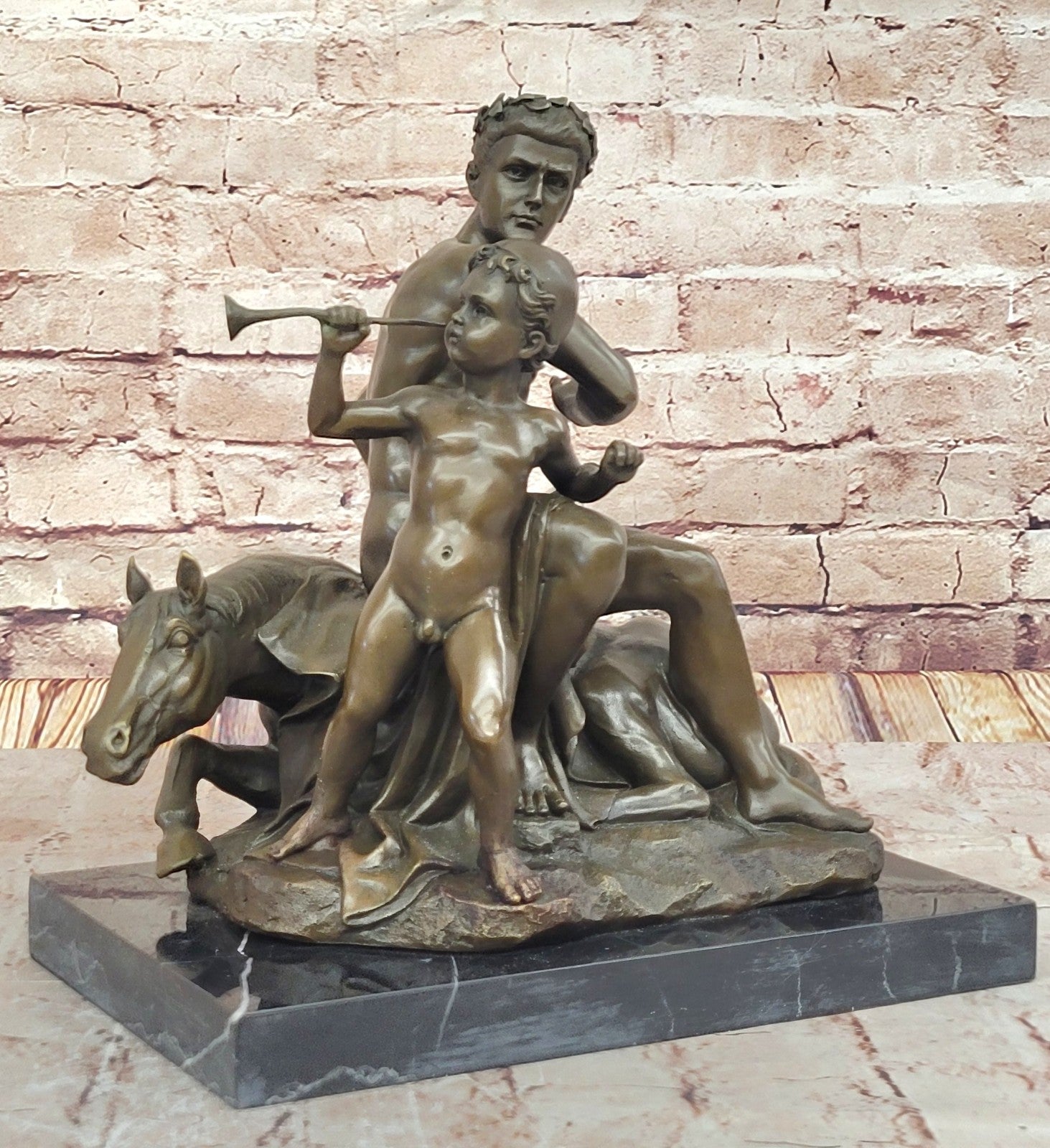 Handcrafted The Royal Family with Fateful Horse Bronze Sculpture by Barye Deal