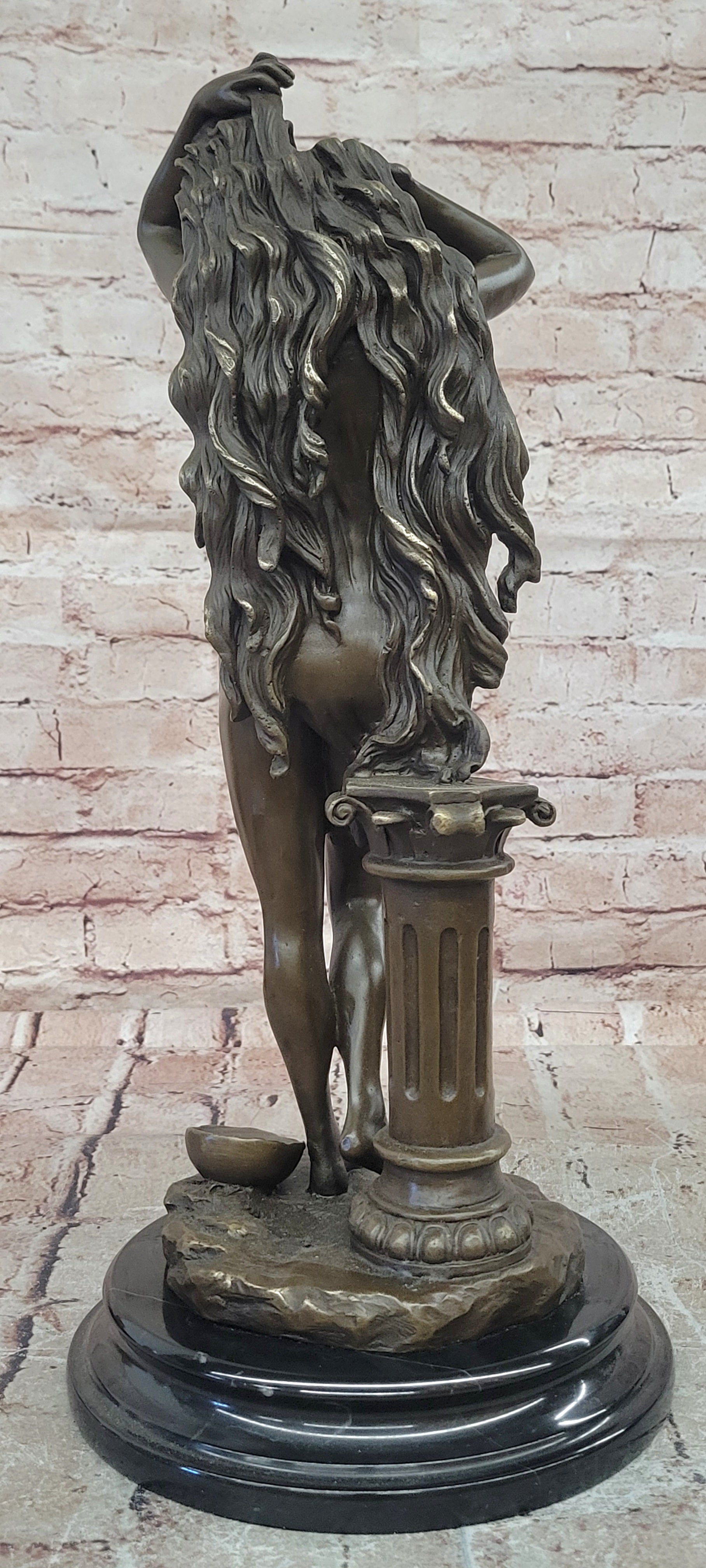 Signed Cesaro Bronze Goddess Aphrodite Statue Mythology Sculpture Art Piece