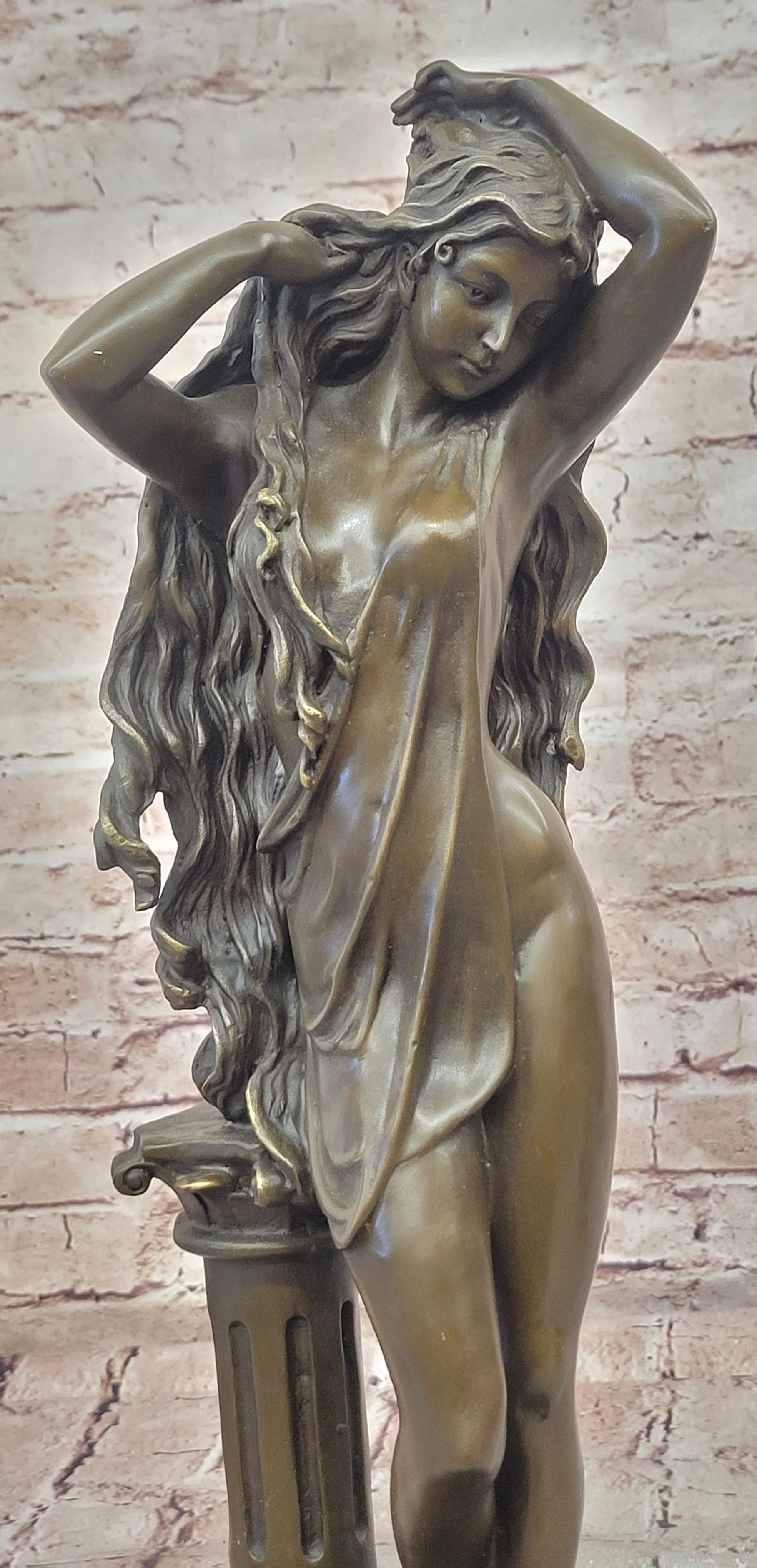 Signed Cesaro Bronze Goddess Aphrodite Statue Mythology Sculpture Art Piece