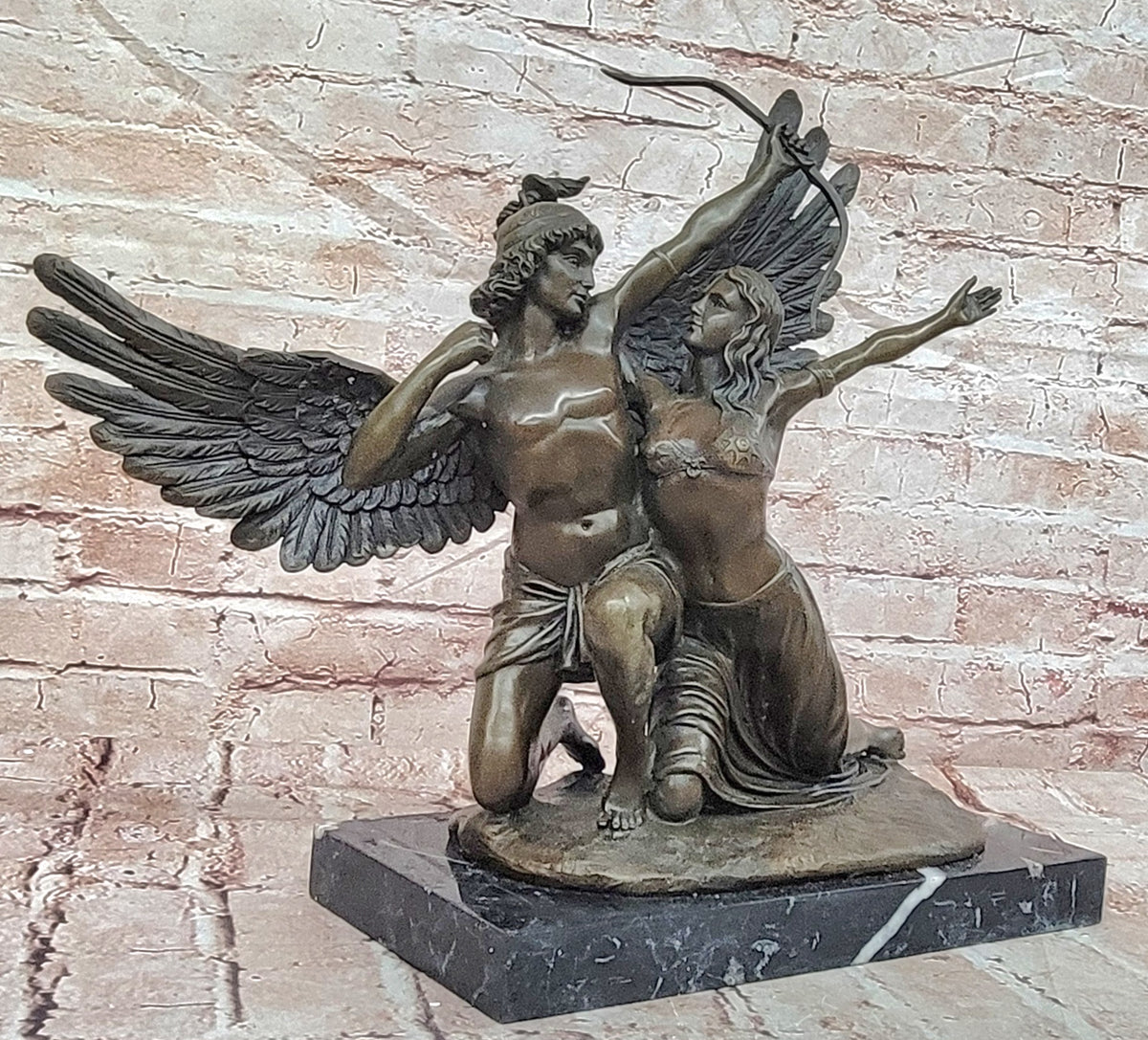 Bronze Anniversary Gift: Cupid & Psyche Love Sculpture by Cesaro Hand Made