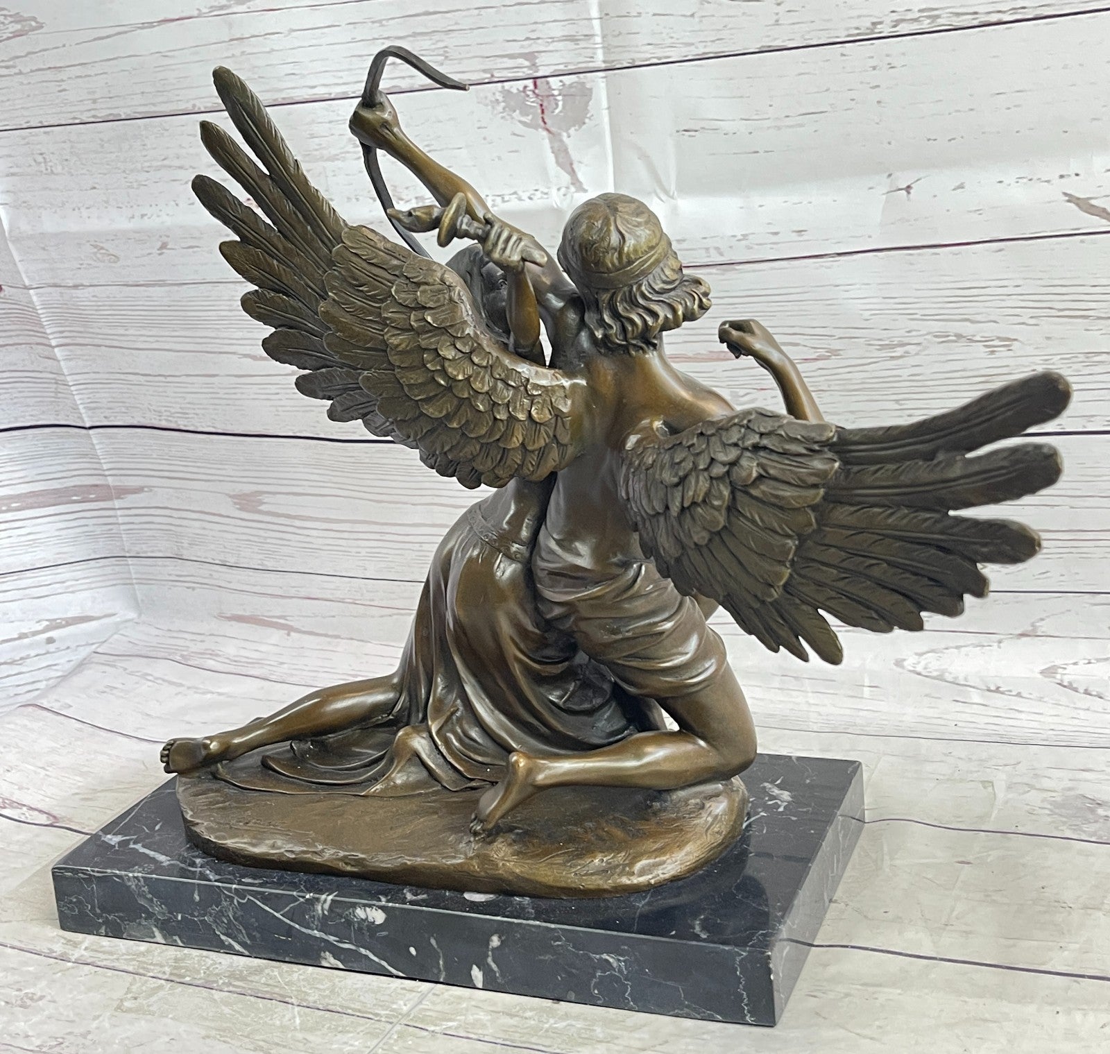 Bronze Anniversary Gift: Cupid & Psyche Love Sculpture by Cesaro Hand Made