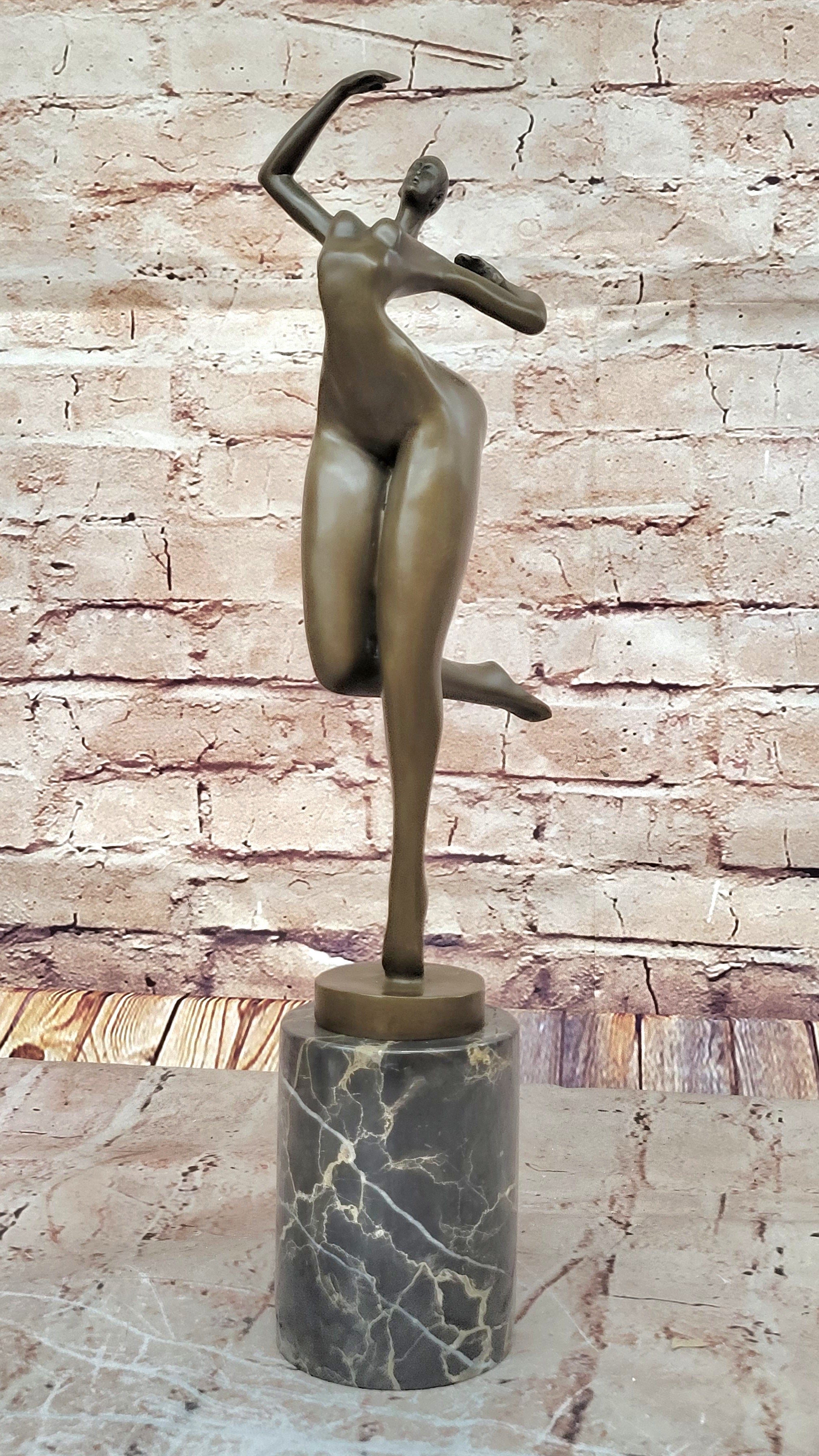 Original JUNO Abstract Nude Girl Tribute to Botero Style Bronze Sculpture Decor